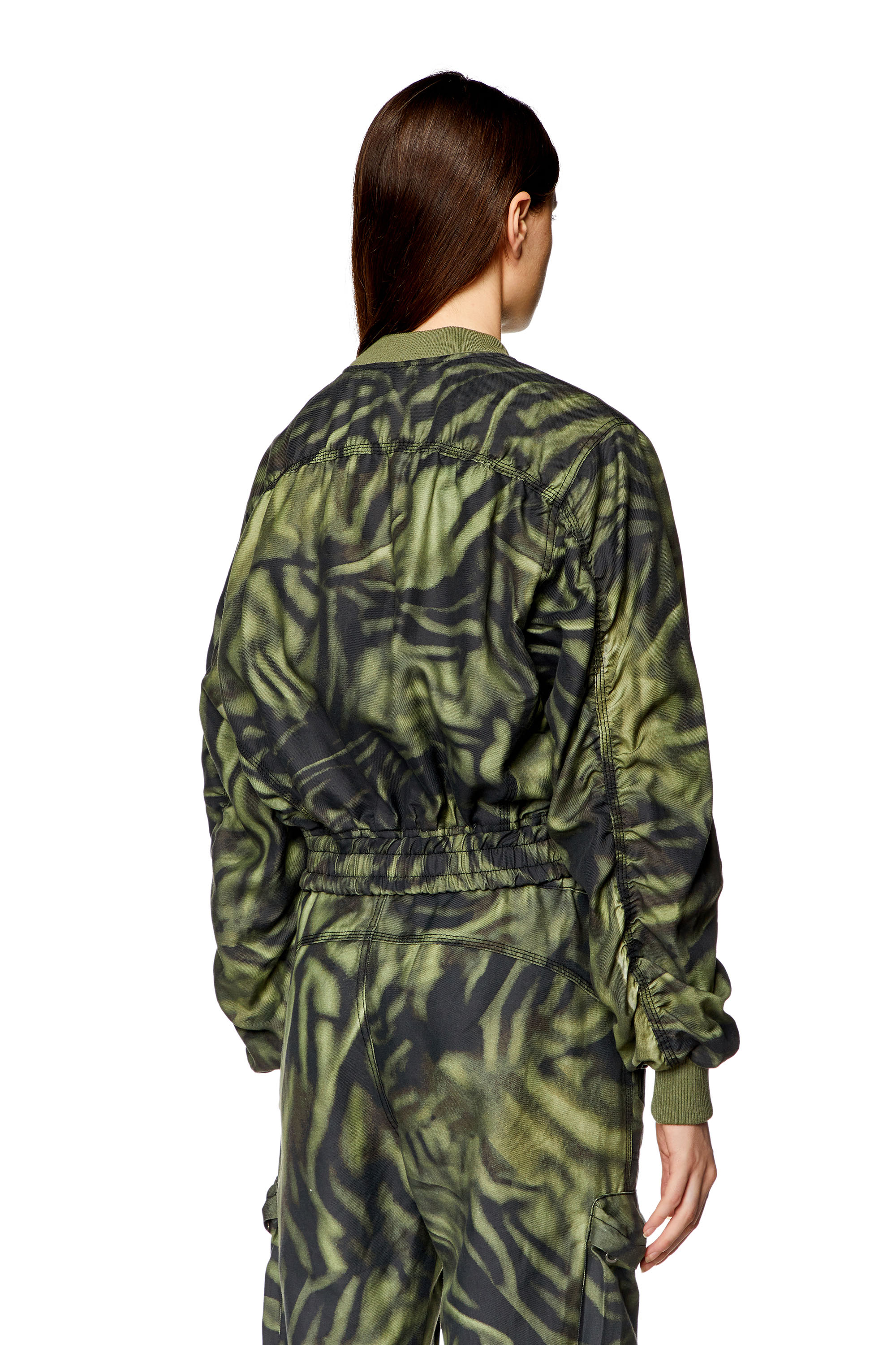Diesel - G-KHLOW, Woman Cargo bomber in zebra-camo twill in Multicolor - Image 4