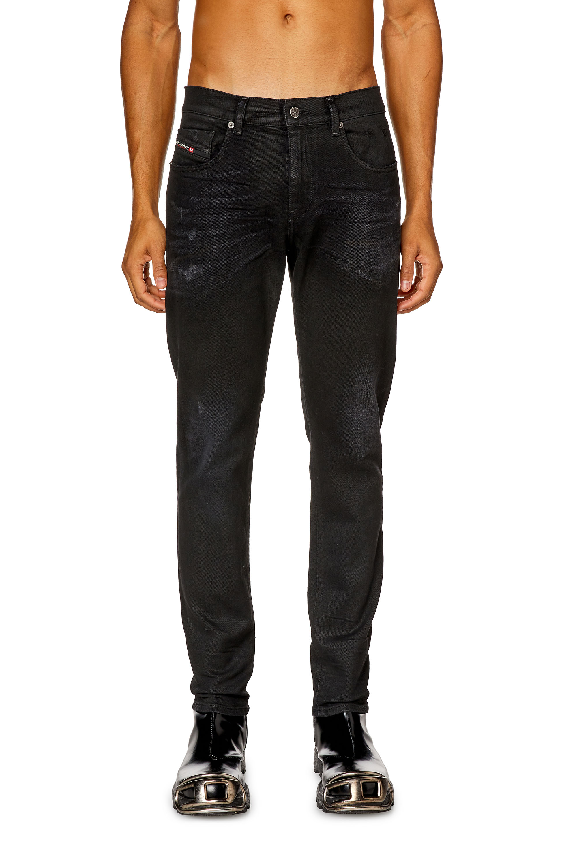 Diesel - Man Slim Jeans 2019 D-Strukt 09I19, Black/Dark grey - Image 2