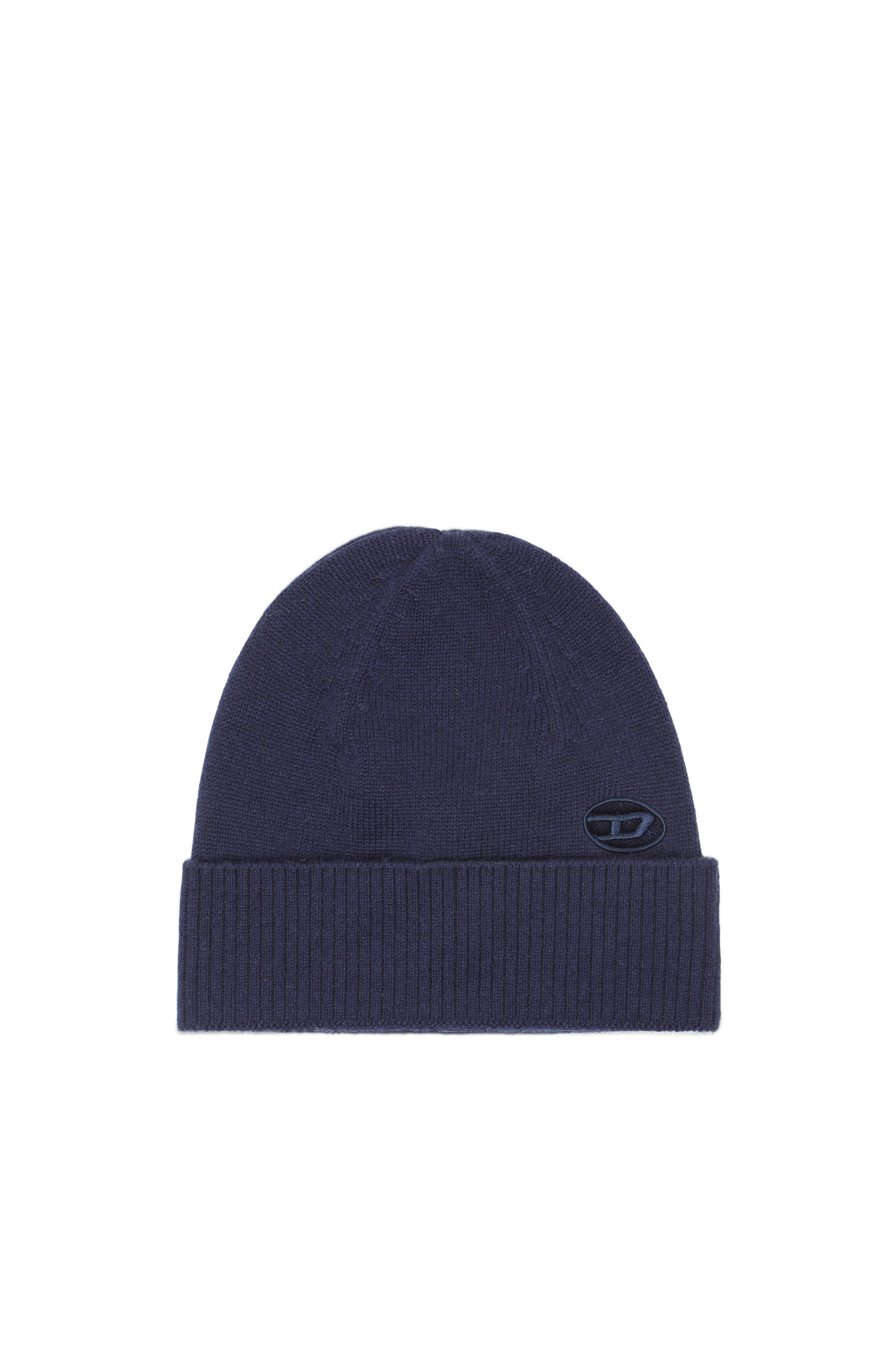 Diesel - K-REV, Unisex Beanie with embroidered Oval D patch in Blue - Image 1