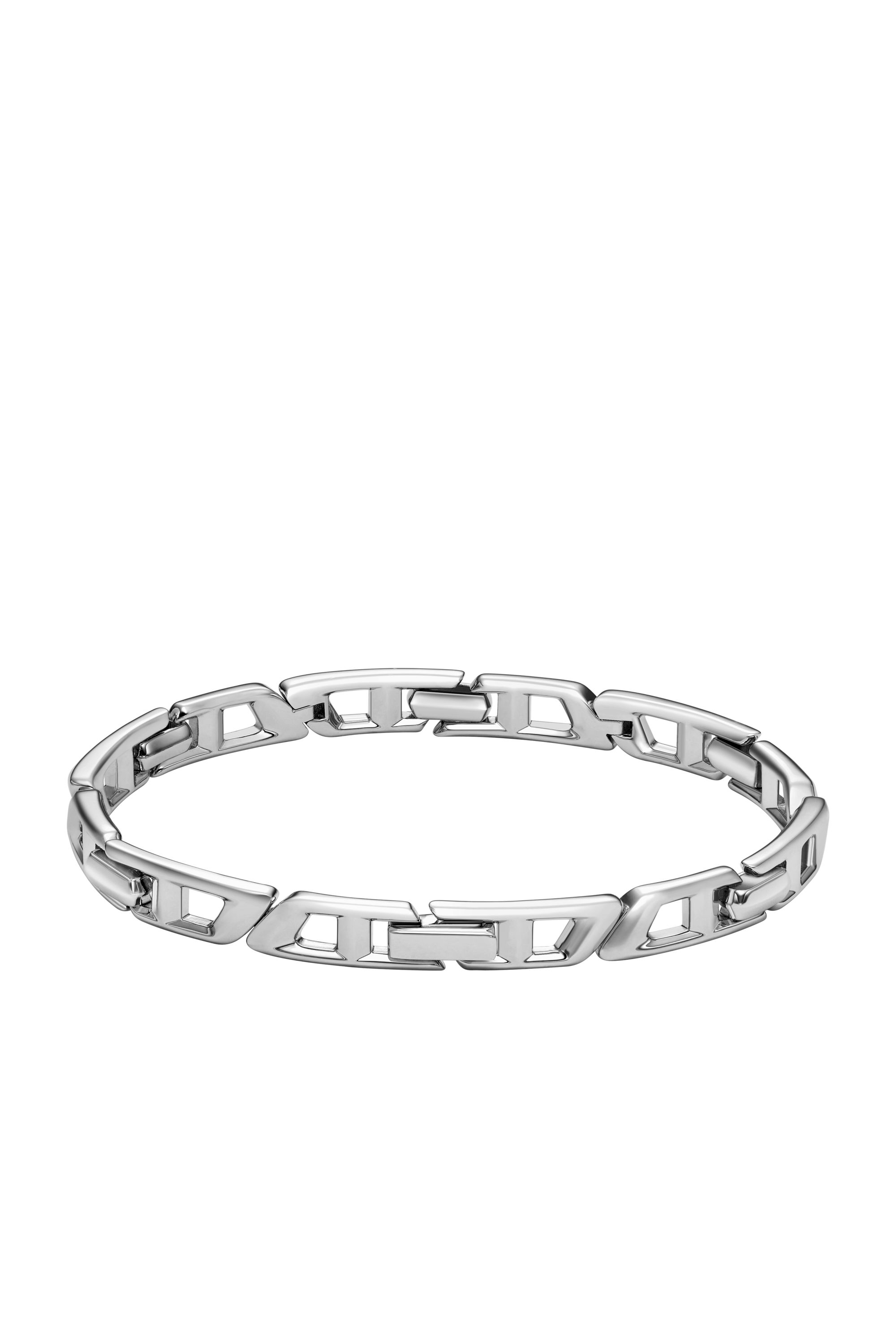 Diesel - DL1350040 STERLING SILVER JEWEL, Unisex's Sterling Silver D Logo Link Bracelet in Silver - 2