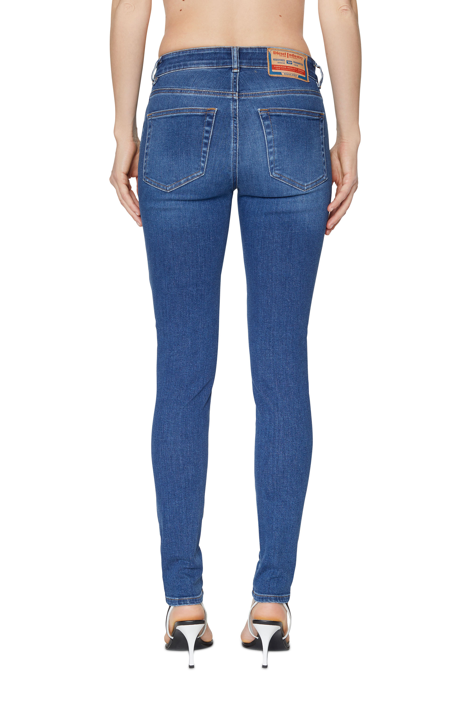 Diesel - Super skinny Jeans 2017 Slandy 09C21, Woman's Super skinny Jeans - 2017 Slandy in Medium blue - 4