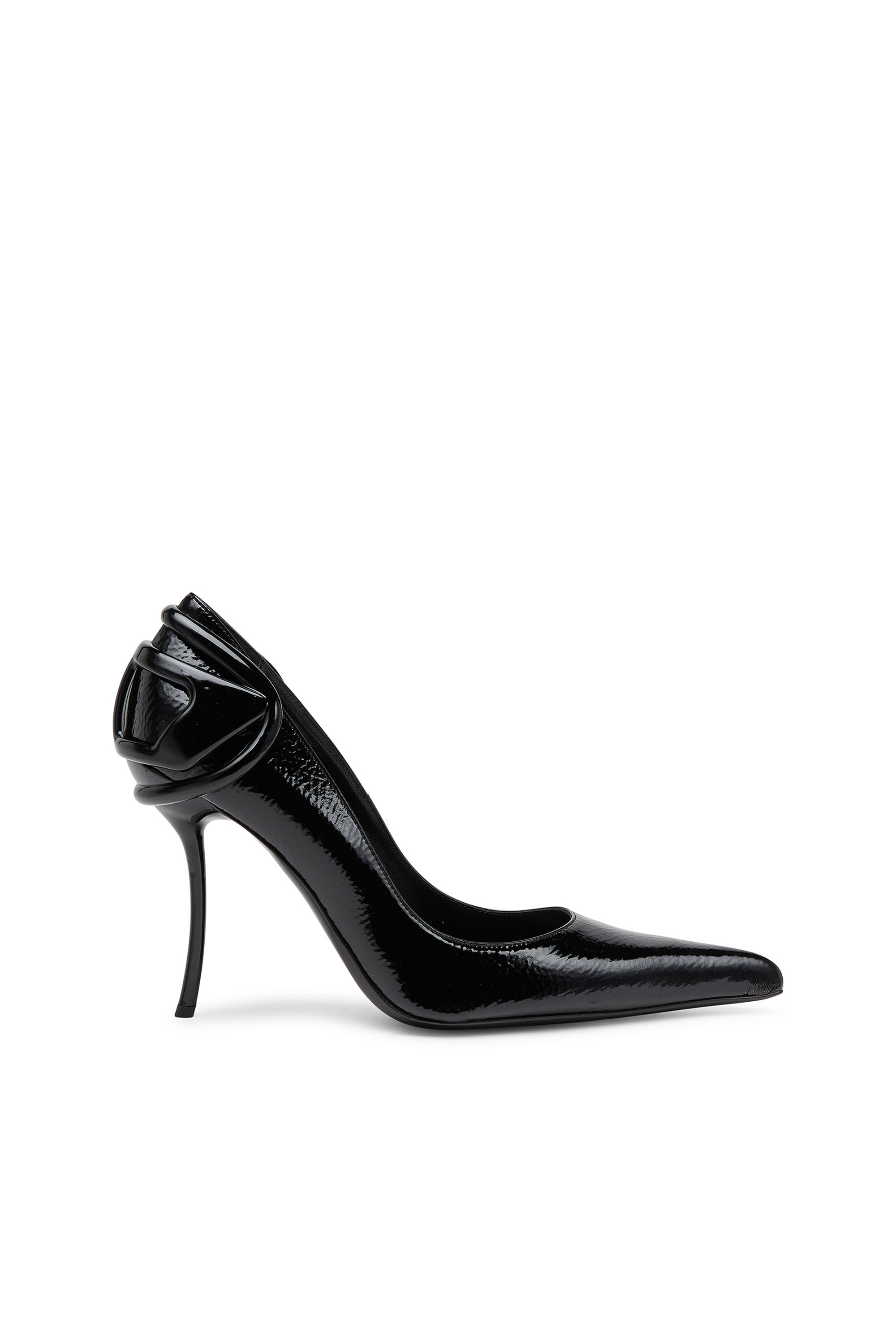 Diesel - D-TEN&HALF P, Woman's D-Ten&Half-Glossy pumps with curved heel in Black - 2