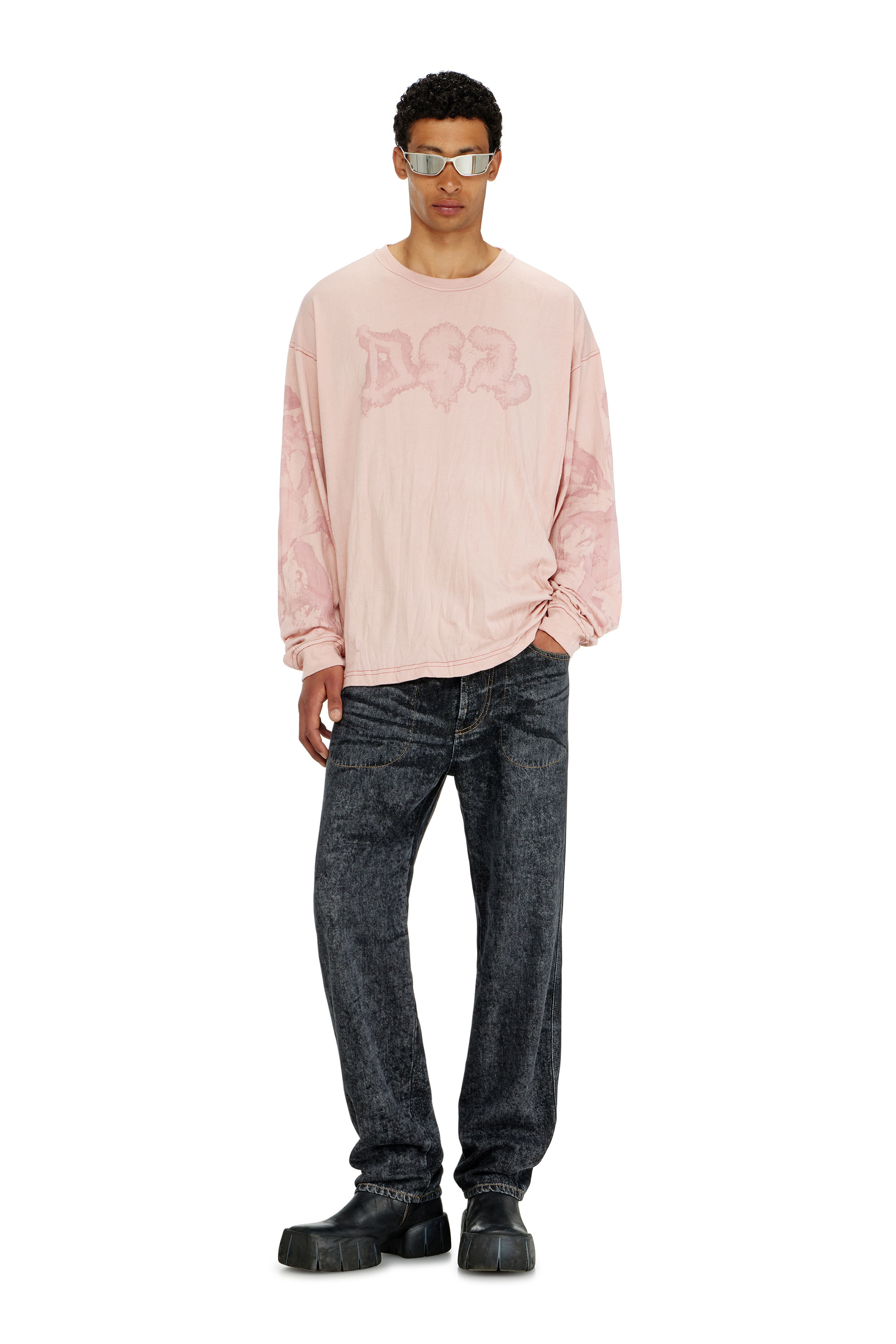 Diesel - T-BOXT-LS-AA4, Man's Relaxed long sleeve tee with blotched print in null - 2