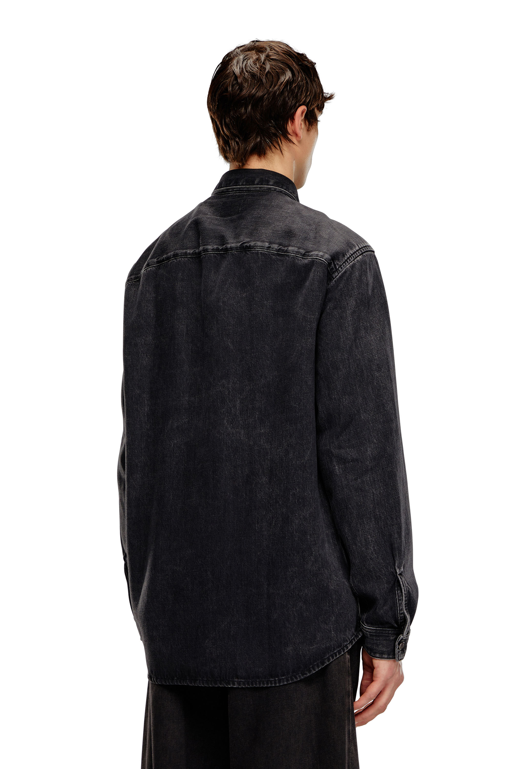 Diesel - D-SIMPLY, Man Shirt in Tencel denim in Black - Image 2