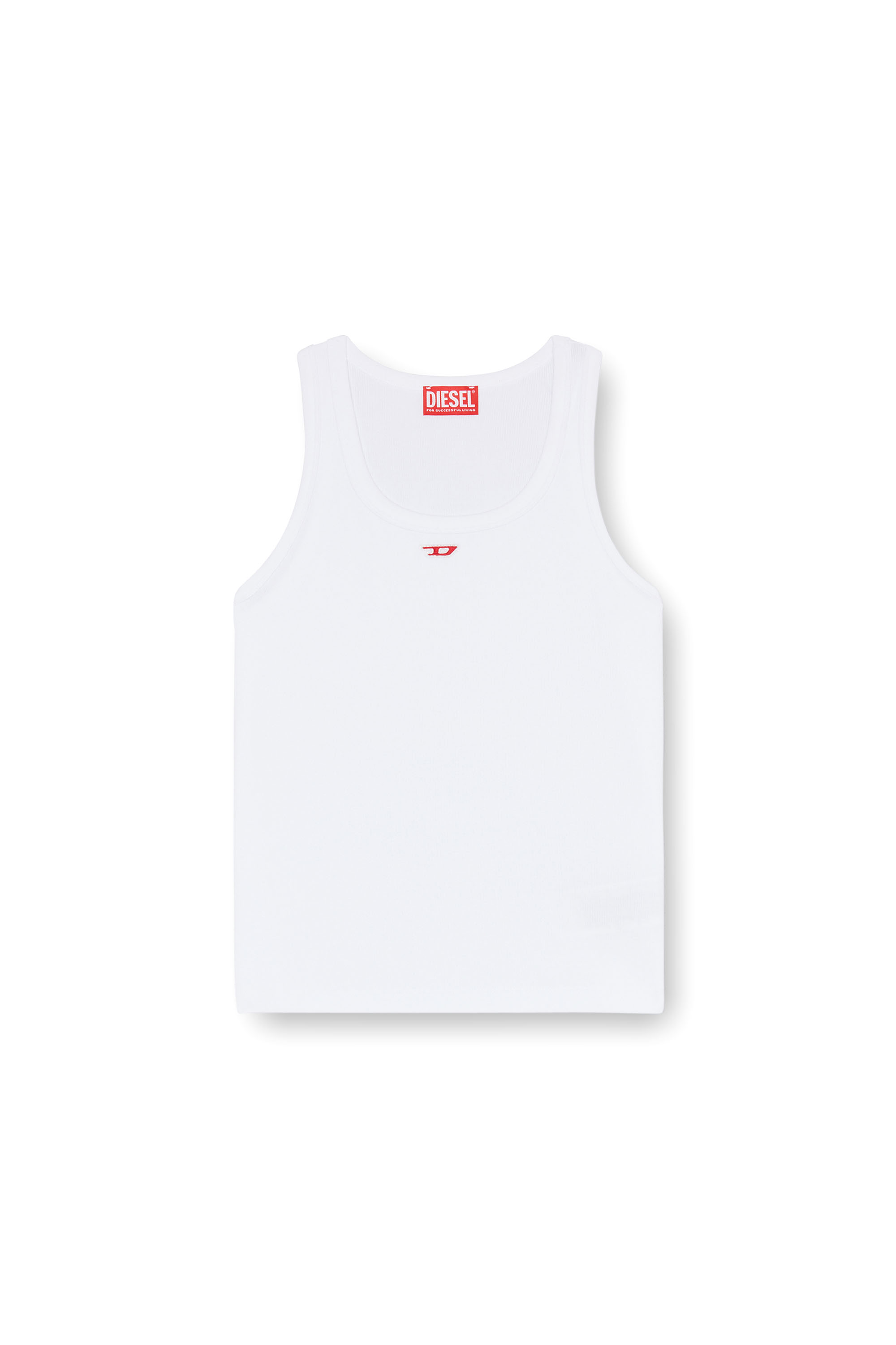 Diesel - T-ANKY-D, Woman Tank top with embroidered D patch in White - Image 3