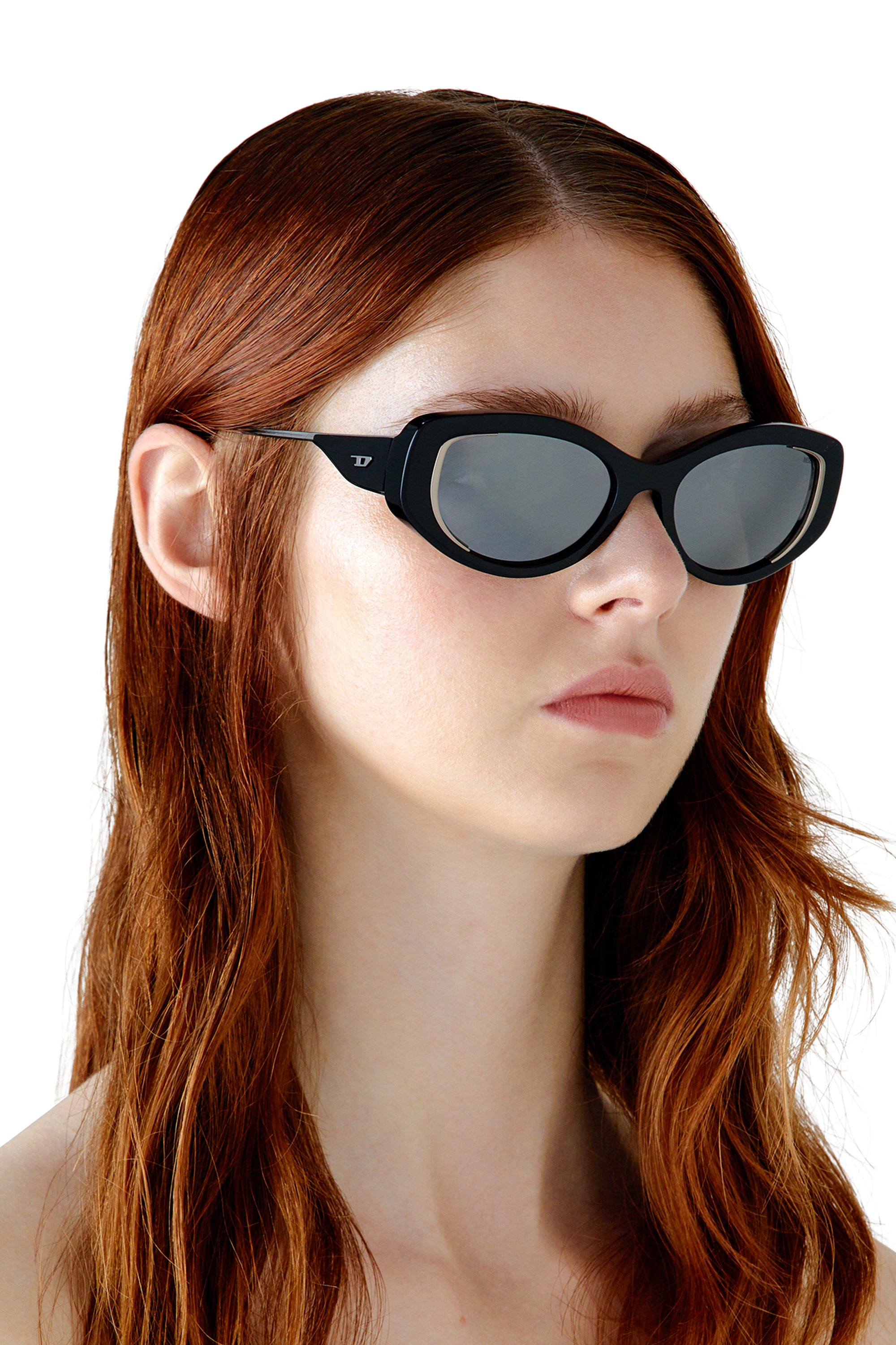 Diesel - 0DL2001 SIZE 54, Unisex's Cat-eye style sunglasses in Black/Flash mirror - 6
