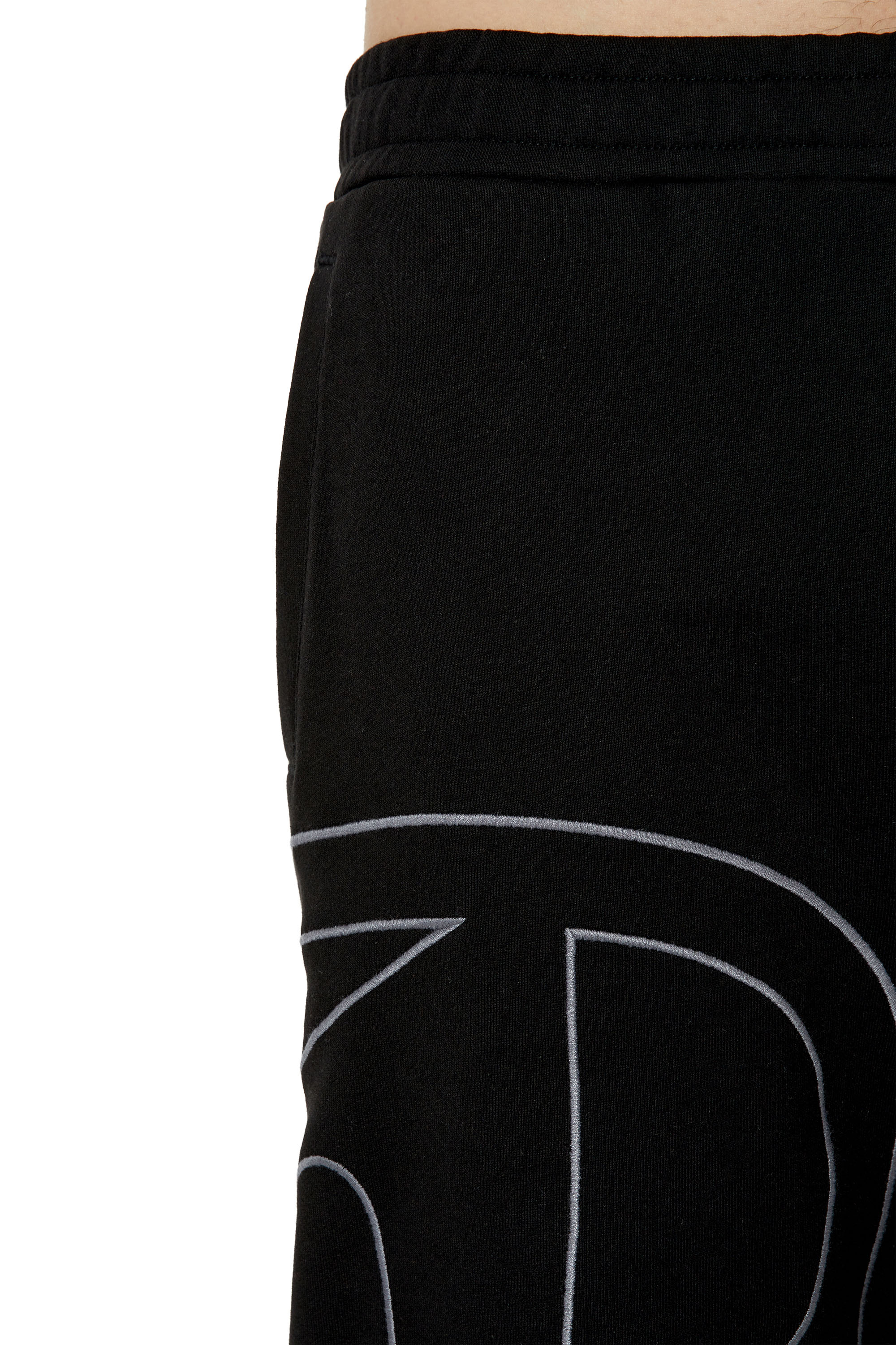 Diesel - P-CROW-MEGOVAL, Man's Sweat shorts with maxi D logo in Black - 5