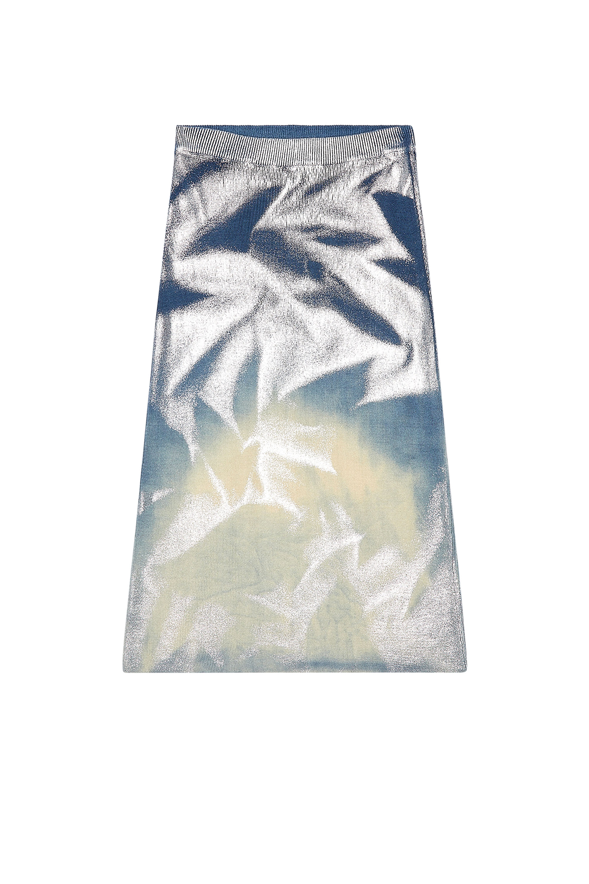 Diesel - M-ILAN, Woman Knit pencil skirt with metallic effects in Blue - Image 3