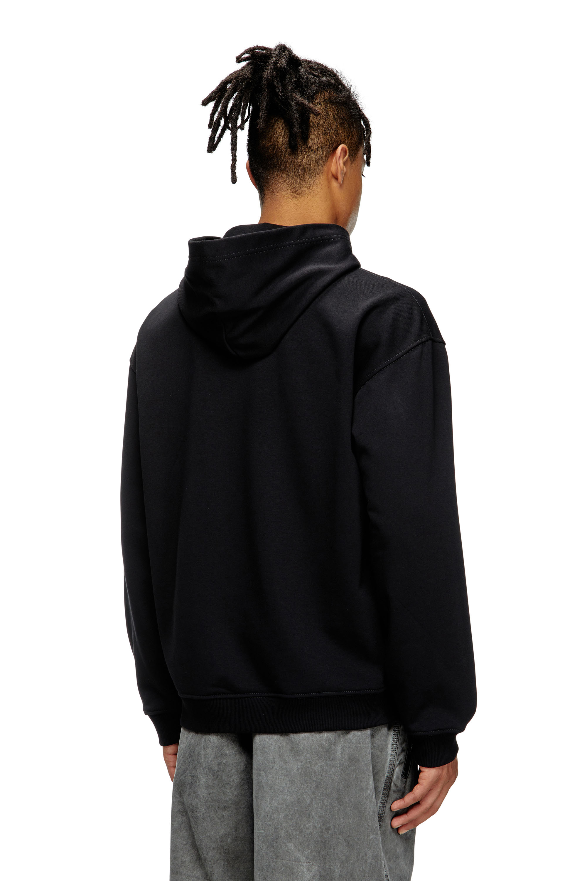 Diesel - S-BOXT-HOOD-T3, Man's Hoodie with spray-effect print in Black - 2