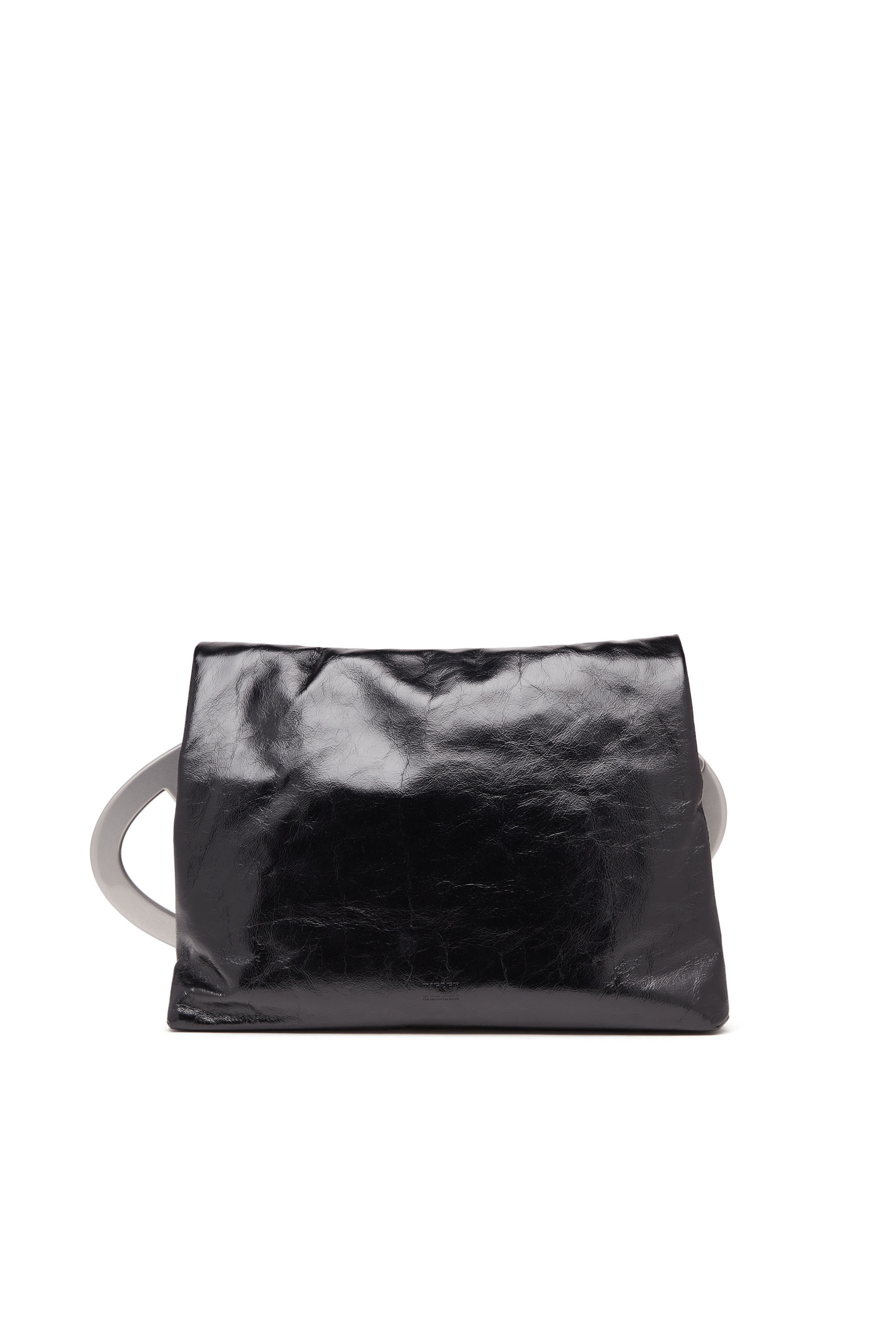 Diesel - BIG-D POUCH, Woman Big-D-Clutch bag in crinkled leather in Black - Image 2
