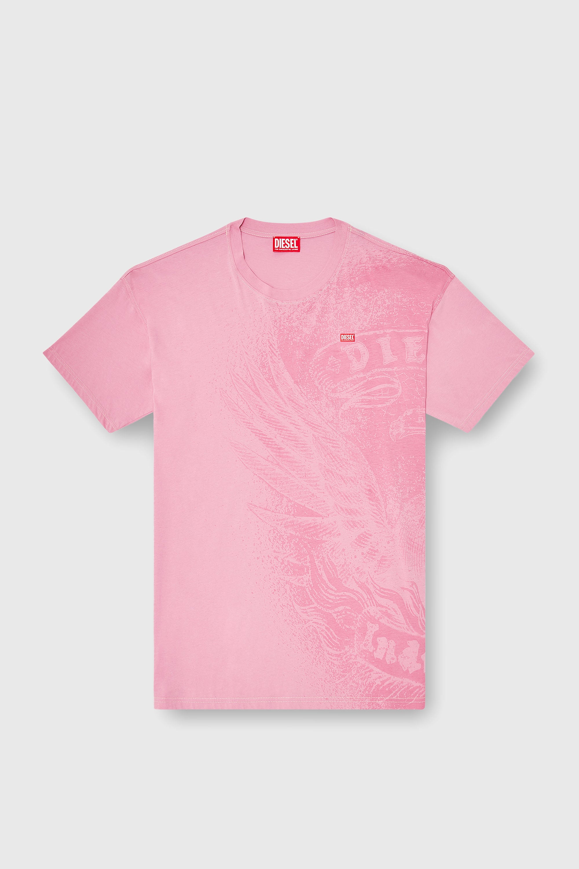 Diesel - T-BOXT-AA3, Man's Relaxed T-shirt with pigment prints in Pink - 2