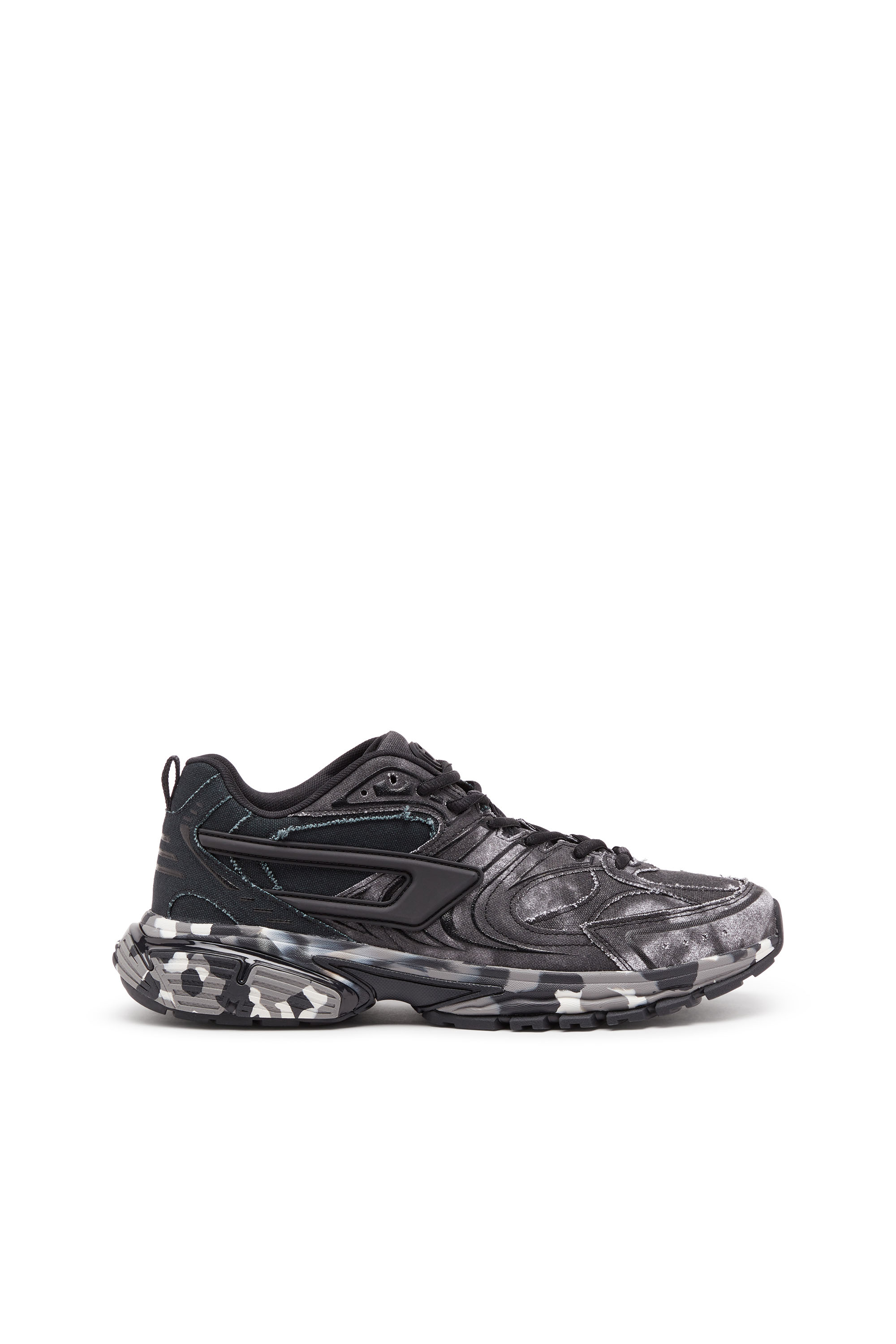 Diesel - S-SERENDIPITY PRO-X1, Man S-Serendipity-Tie-dye canvas sneakers with camo sole in Black - Image 1
