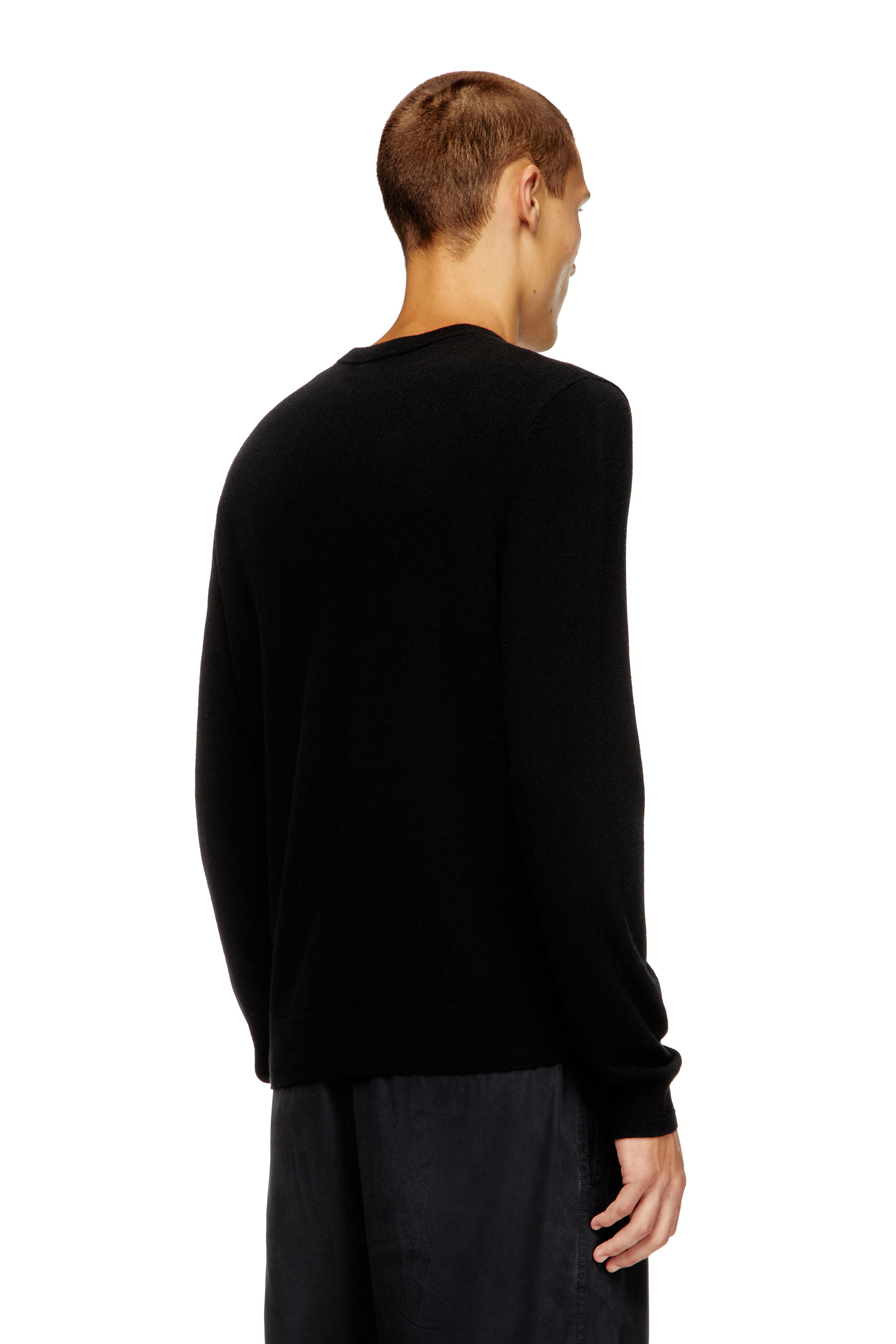 Diesel - K-VIERI, Man's Wool and cashmere jumper in Black - 4