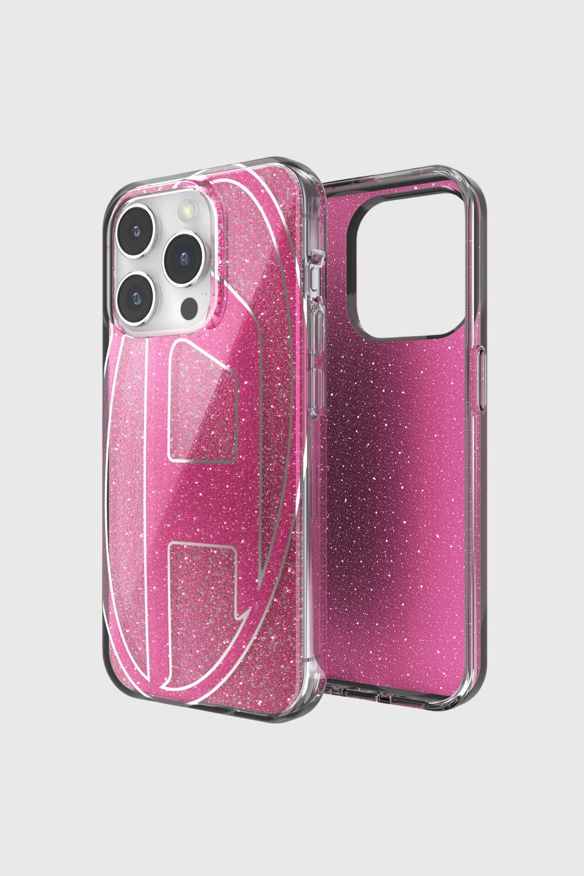 Diesel - 60036 AOP CASE, Unisex's Glitter Case for iP 15 Pro in Pink - 1