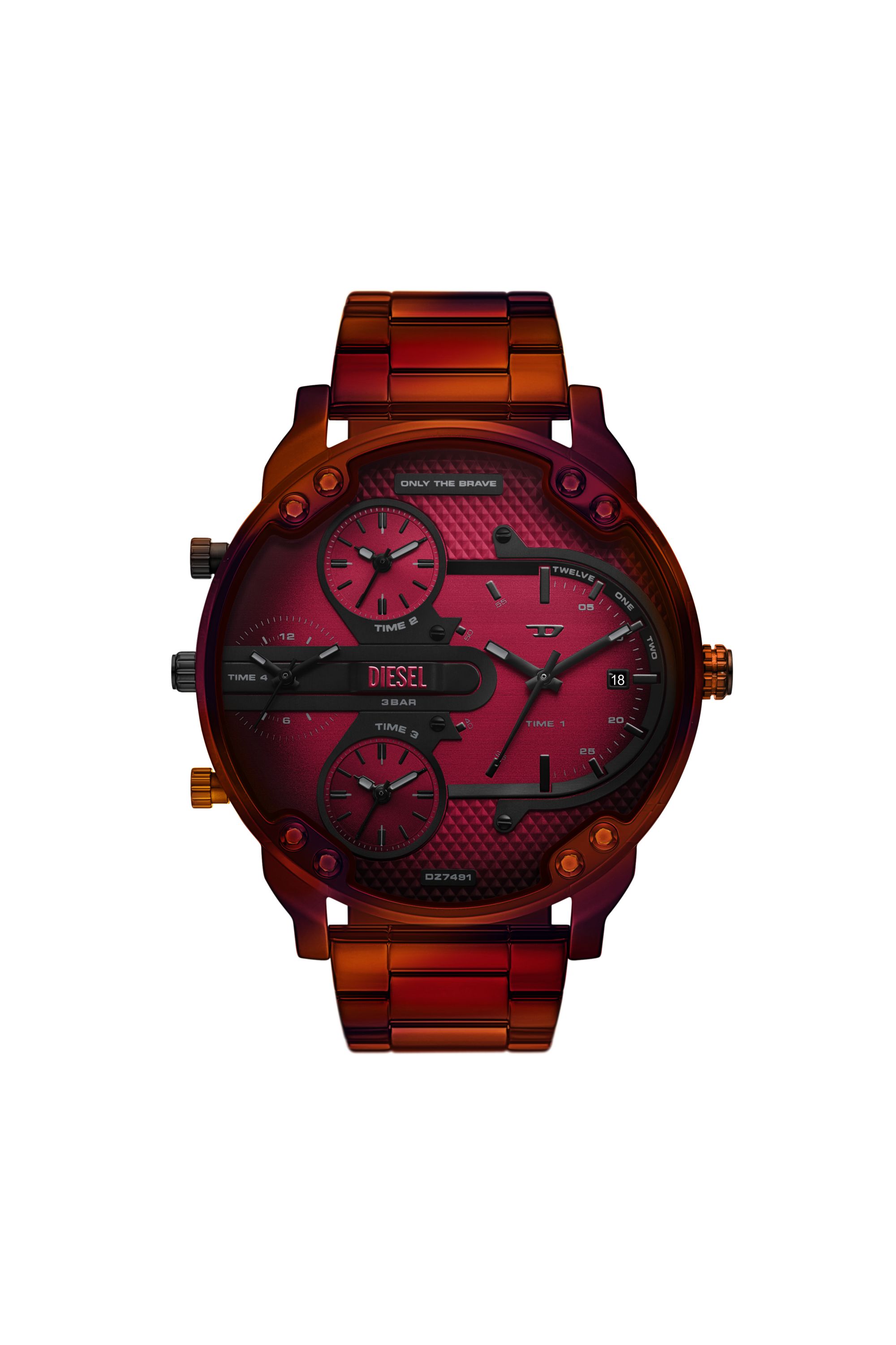Diesel - DZ7491 WATCH, Man's Mr. Daddy Slim red stainless steel watch in Red - 1