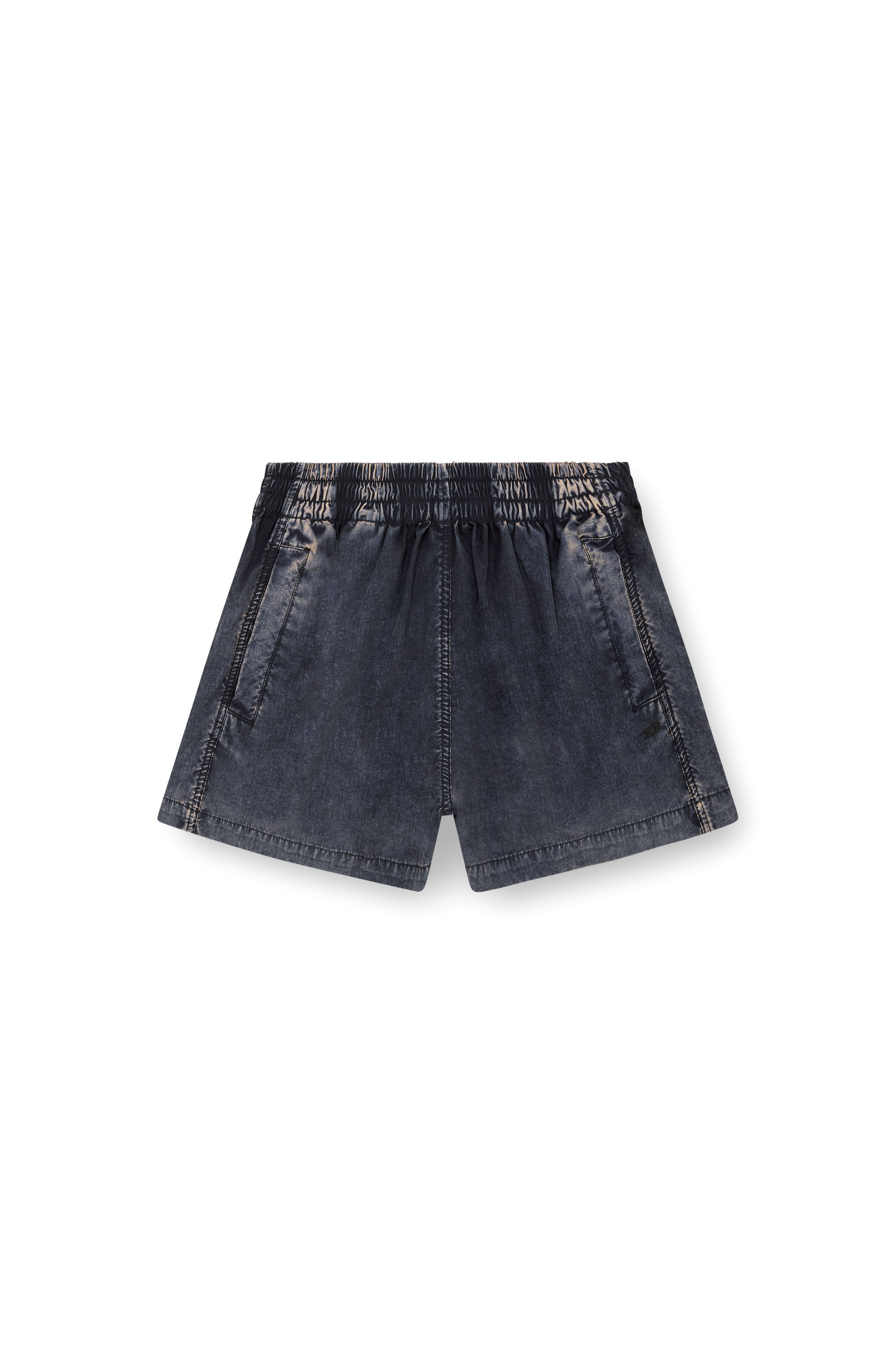 Diesel - S-OUND, Woman's Boxer shorts in treated Taslan in Dark Blue - 2