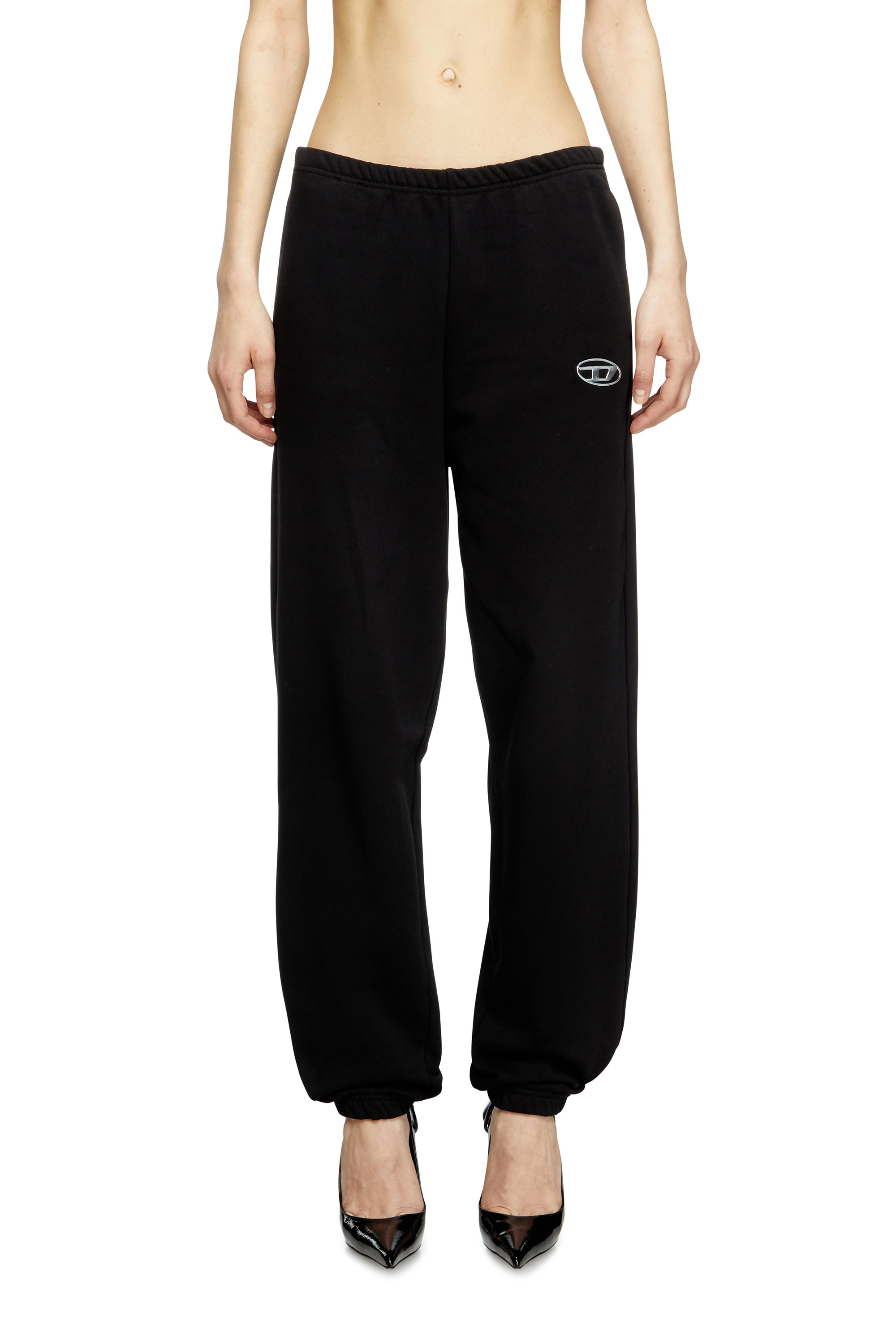 P-LACYN-OD, Black Diesel - P-LACYN-OD, Woman's Sweatpants with metal-effect Oval D logo in Black - 3