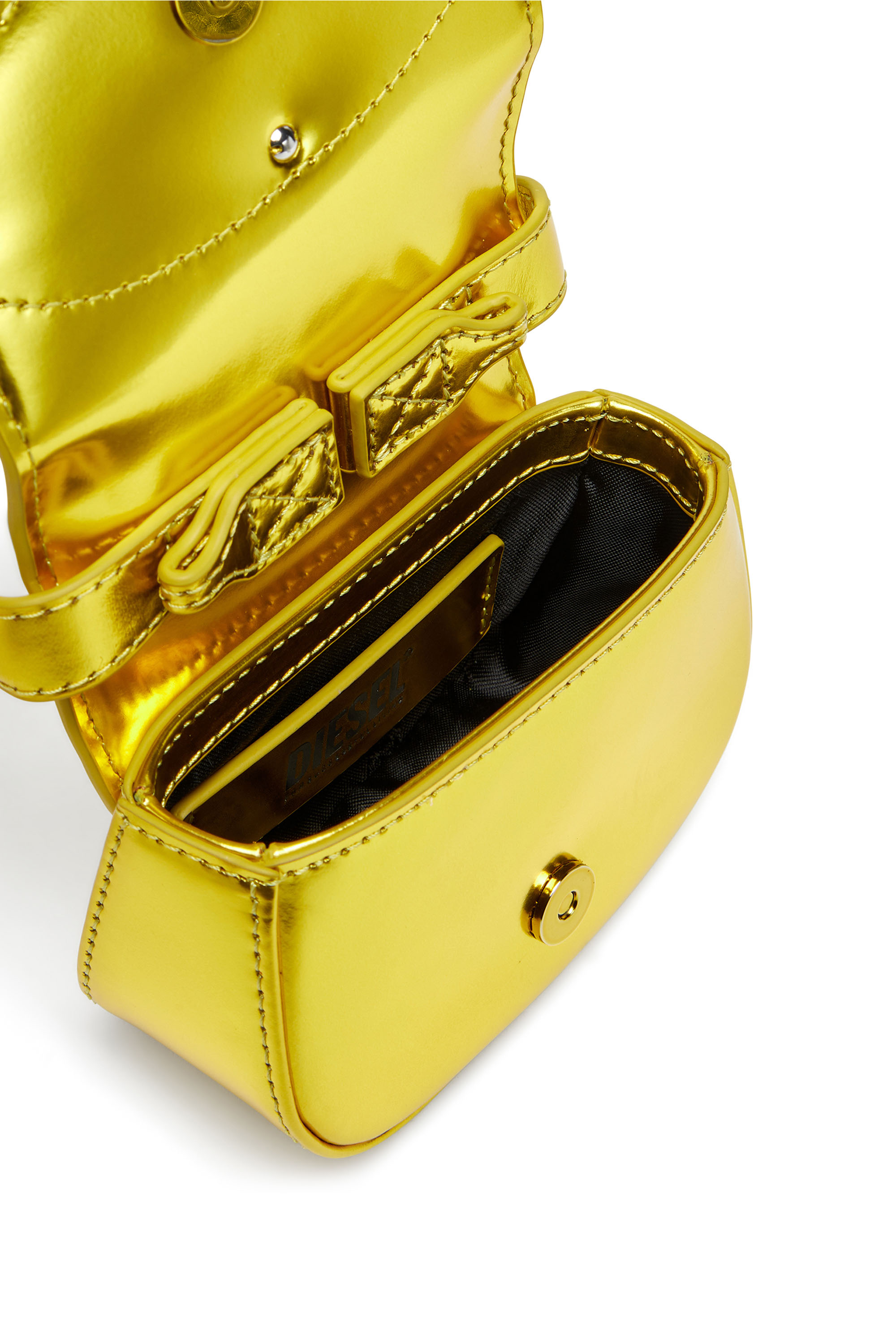 Diesel - 1DR-XS-S, Woman's 1DR-XS-S-Iconic mini bag in mirrored leather in Yellow - 4