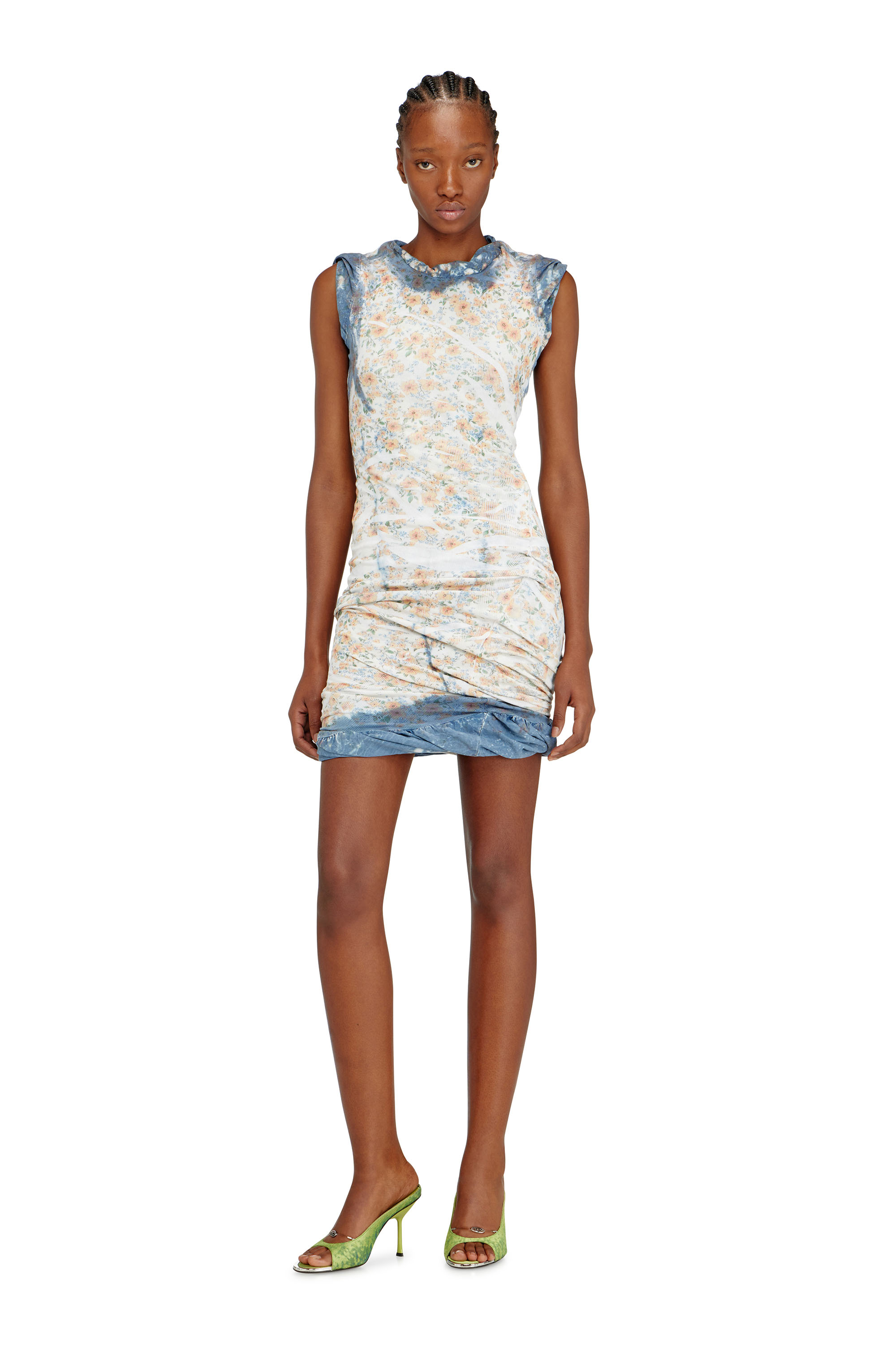 Diesel - D-AYANA, Woman's Layered short dress with floral X-ray effect in null - 2