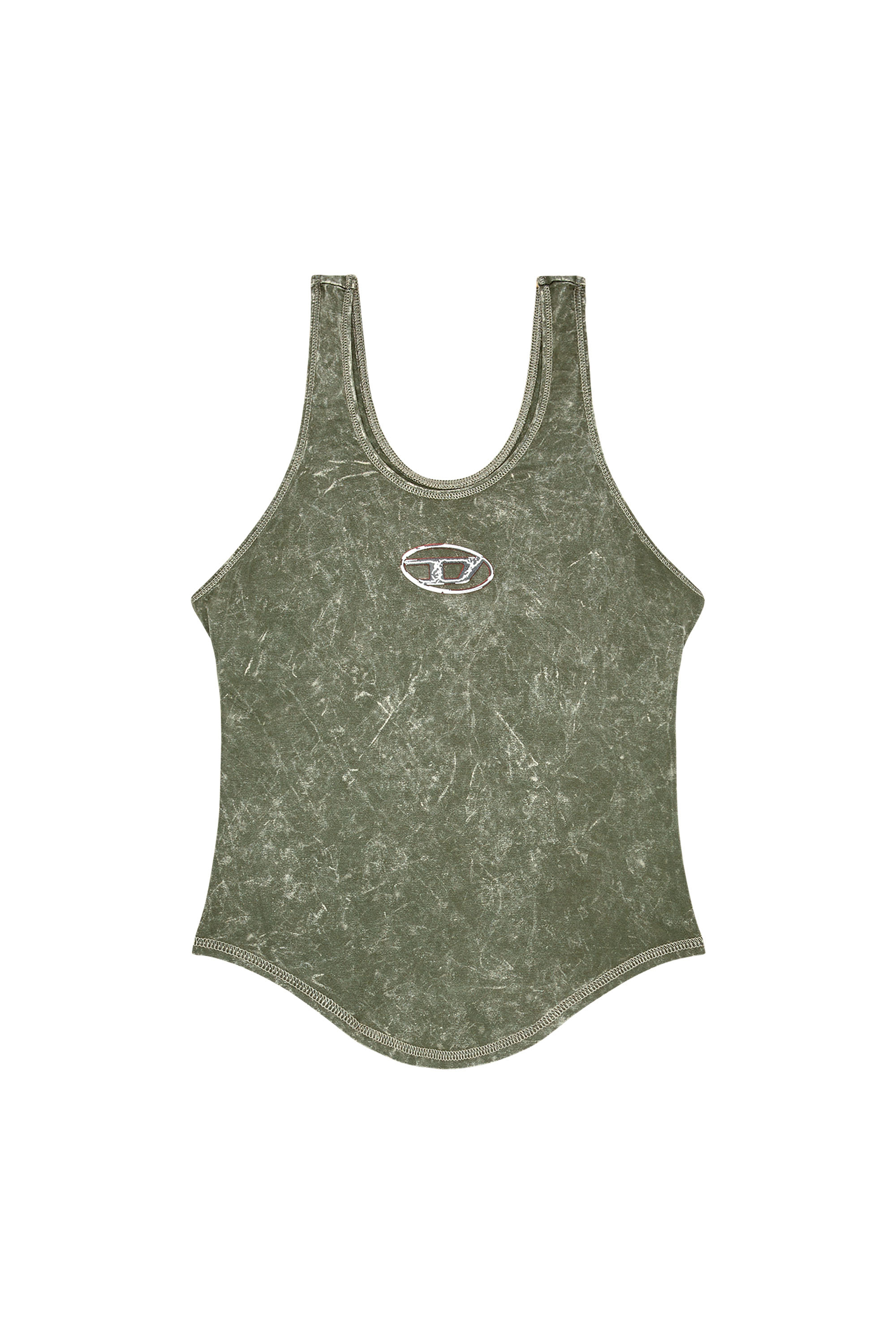 Diesel - T-AVENA-P1, Woman Open-back top with marbled effect in Green - Image 3