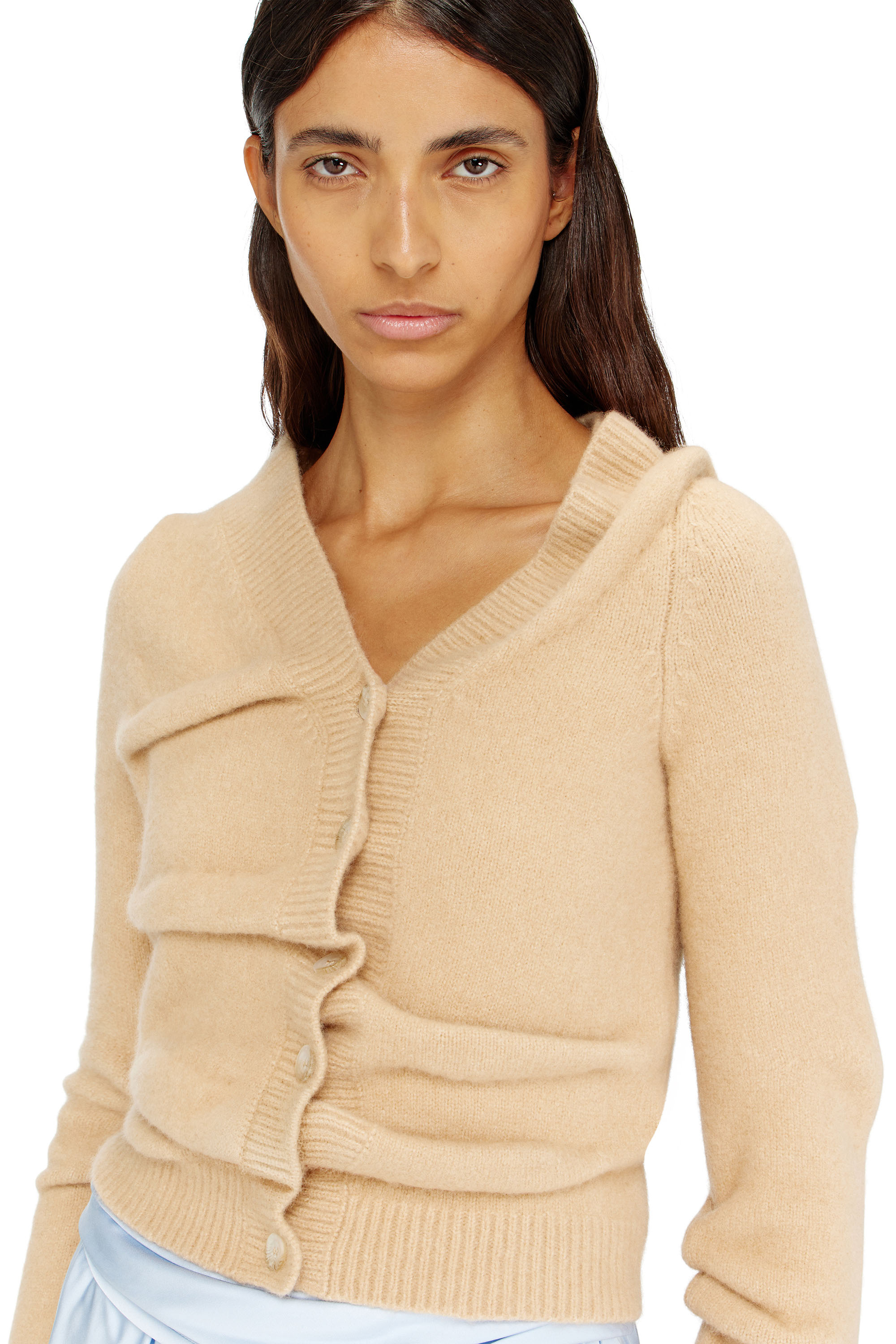 Diesel - M-AVA, Woman's Cropped cardigan in wrinkled boiled knit in null - 4