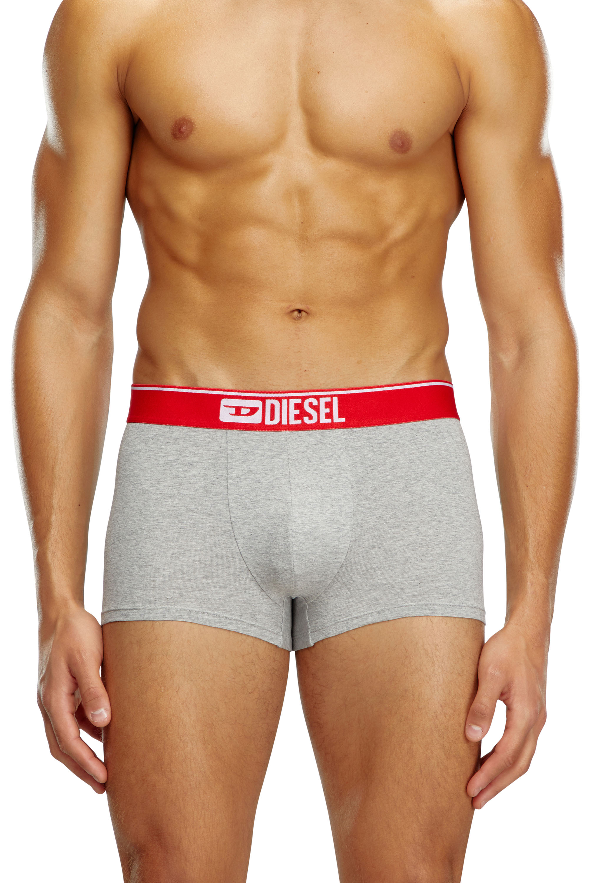 Diesel - UMBX-DAMIENTHREEPACK, Man's Three-pack of plain boxer in Red/Grey - 3