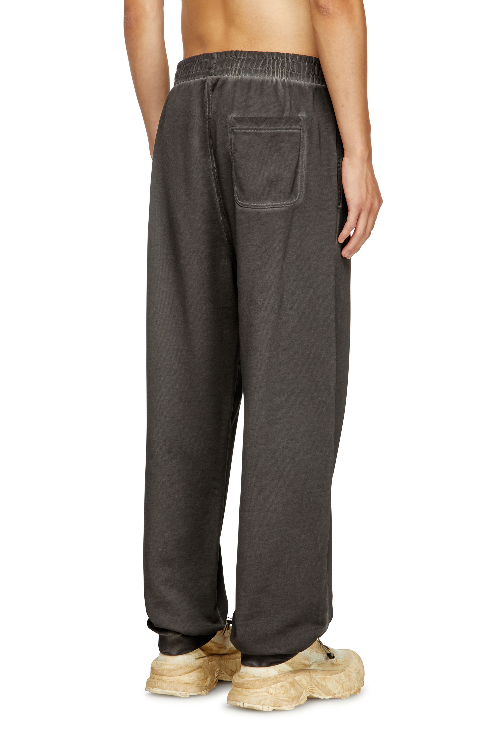 P-MARKY-CUFF-T1, Dark grey Diesel - P-MARKY-CUFF-T1, Man's Cotton joggers with drawstring waist in Dark grey - 4