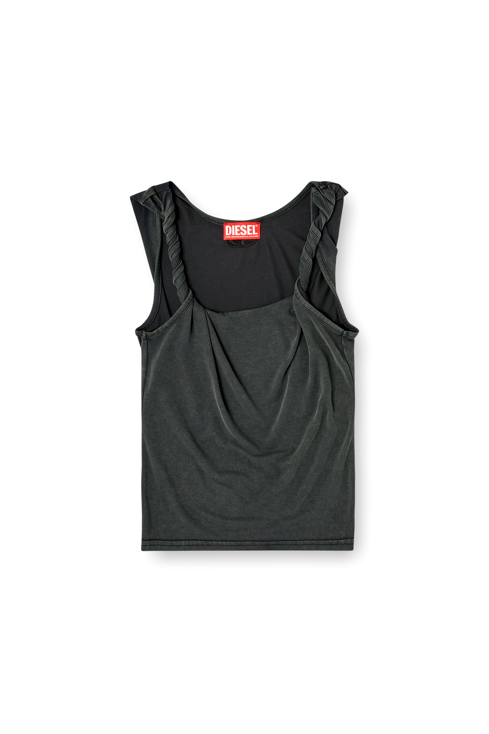 Diesel - T-TWY-S1, Woman's Tank top with twisted straps in Grey - 3