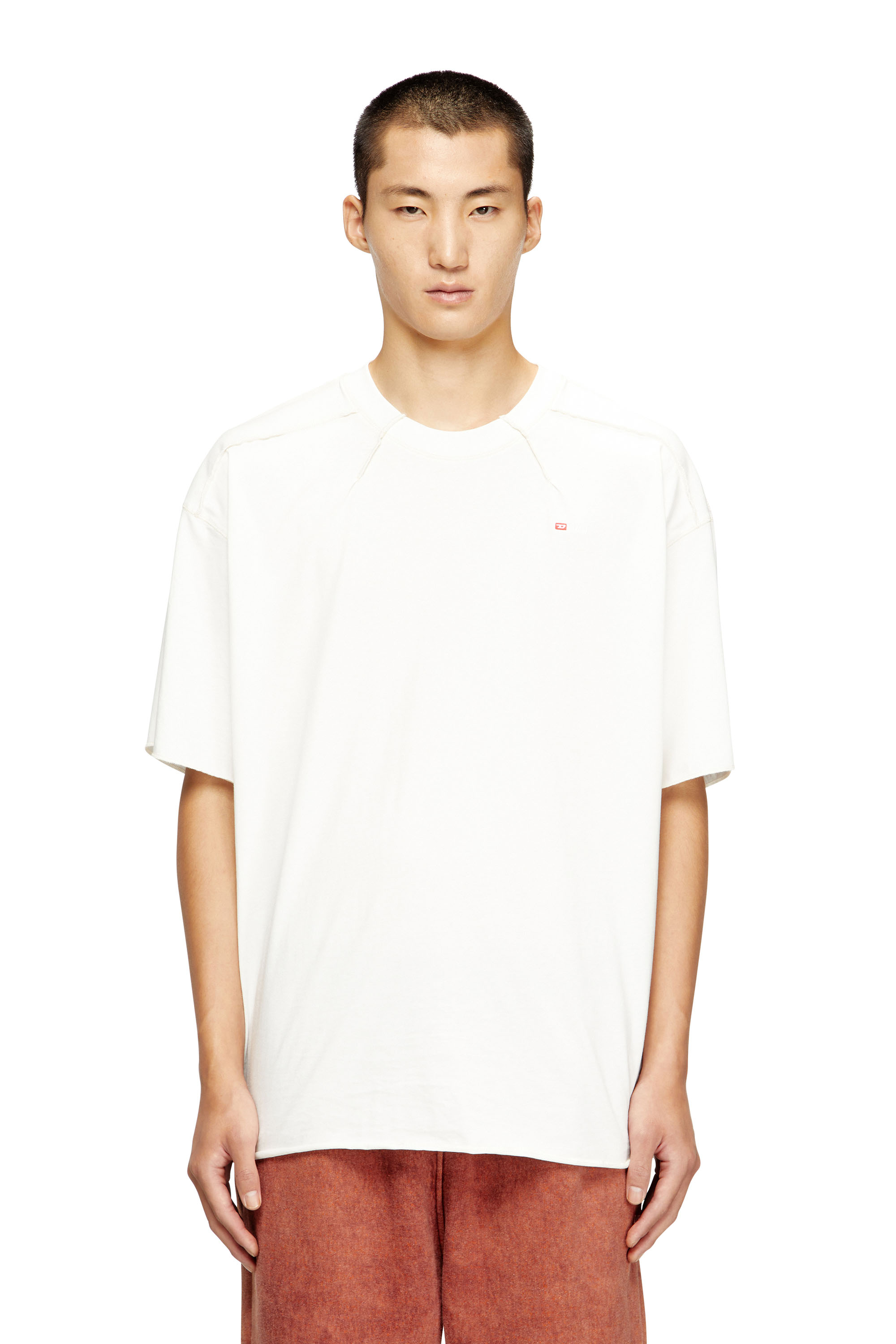 Diesel - T-CRAHOR-BOXT-T1, Man's Cotton T-shirt with micro embroidery in White - 3