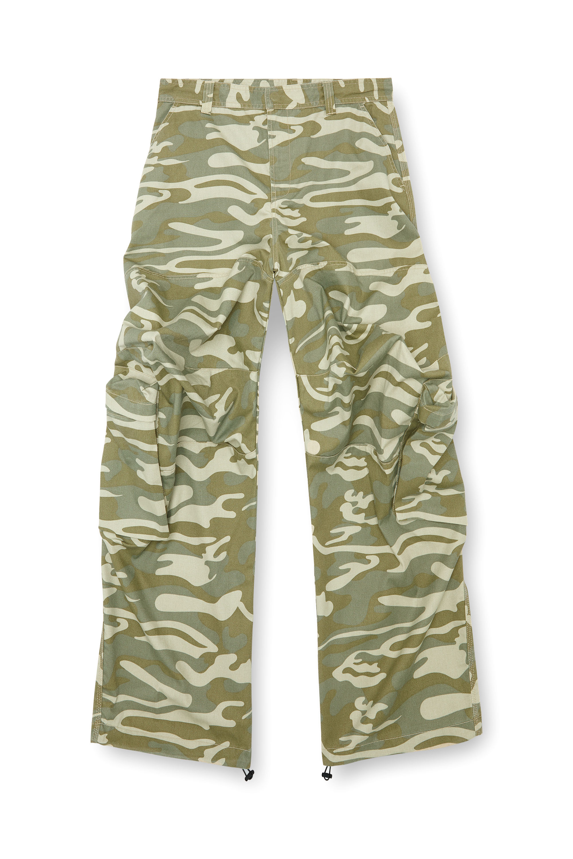 Diesel - P-ARNE-B, Man's Cargo pants with camo print in Military Green - 3