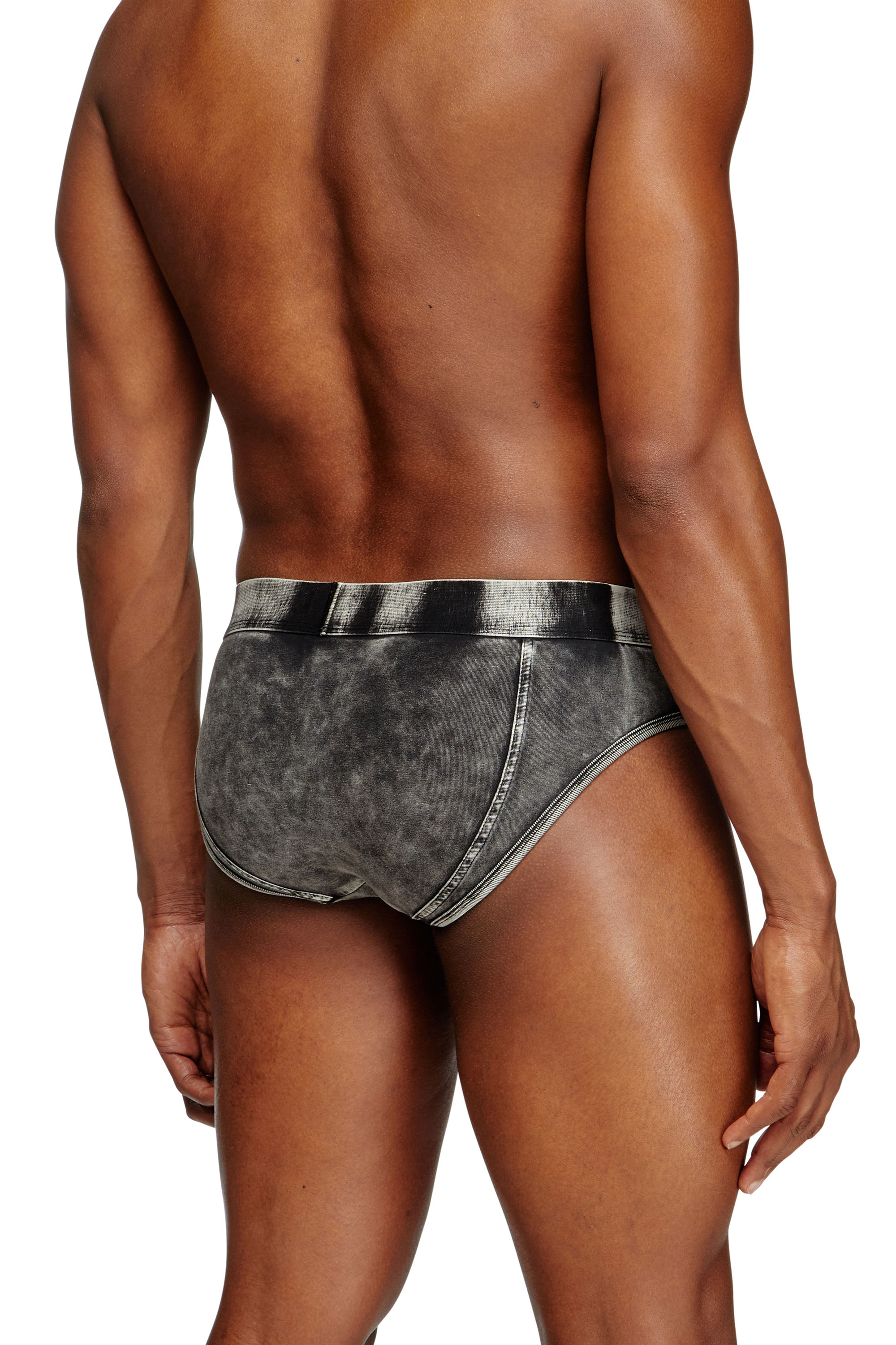Diesel - ANDRE-DNM, Man's Denim-effect briefs in Black - 4