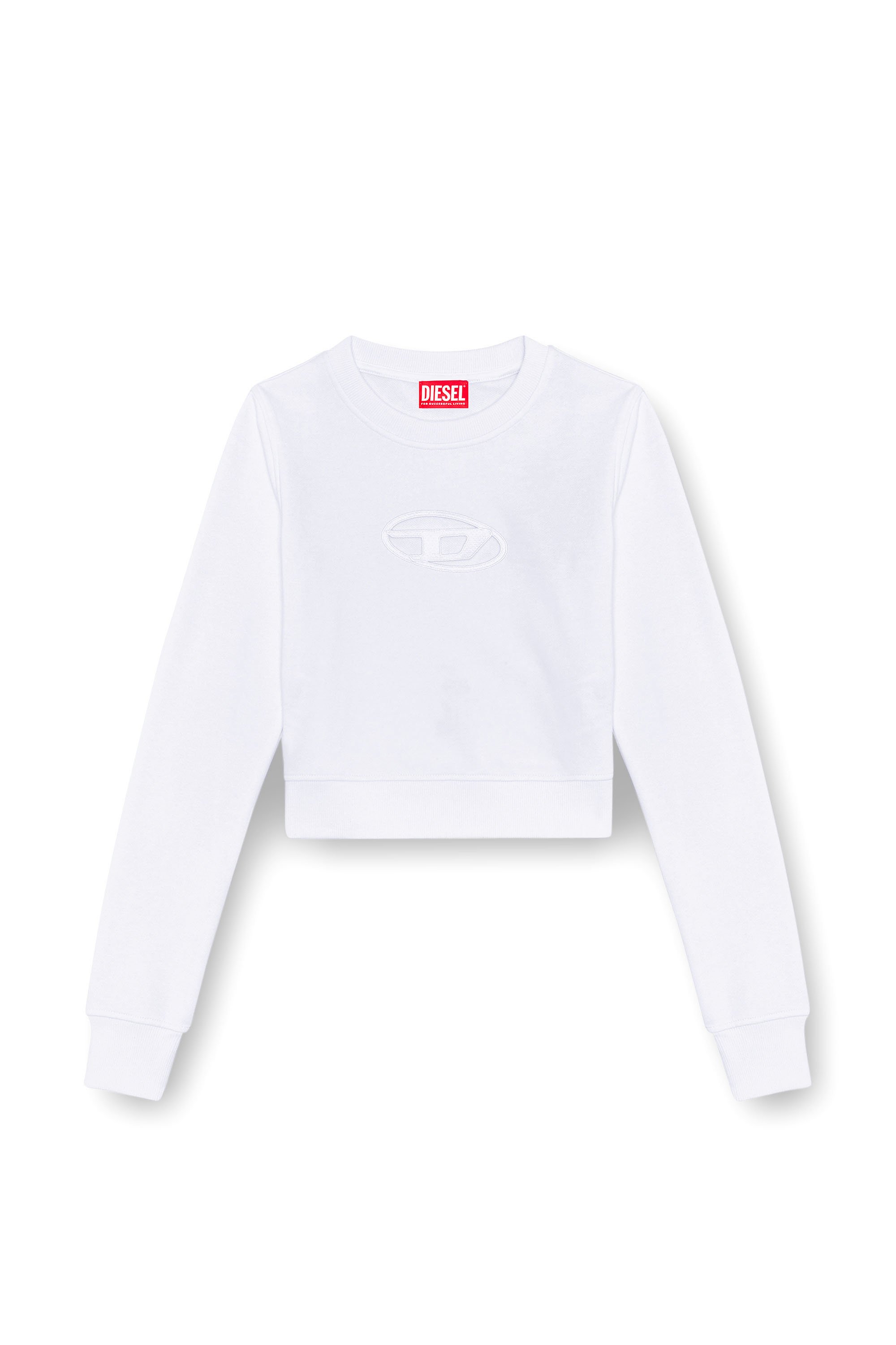 Diesel - F-SLIMMY-OD, Woman Cropped sweatshirt with cut-out logo in White - Image 3