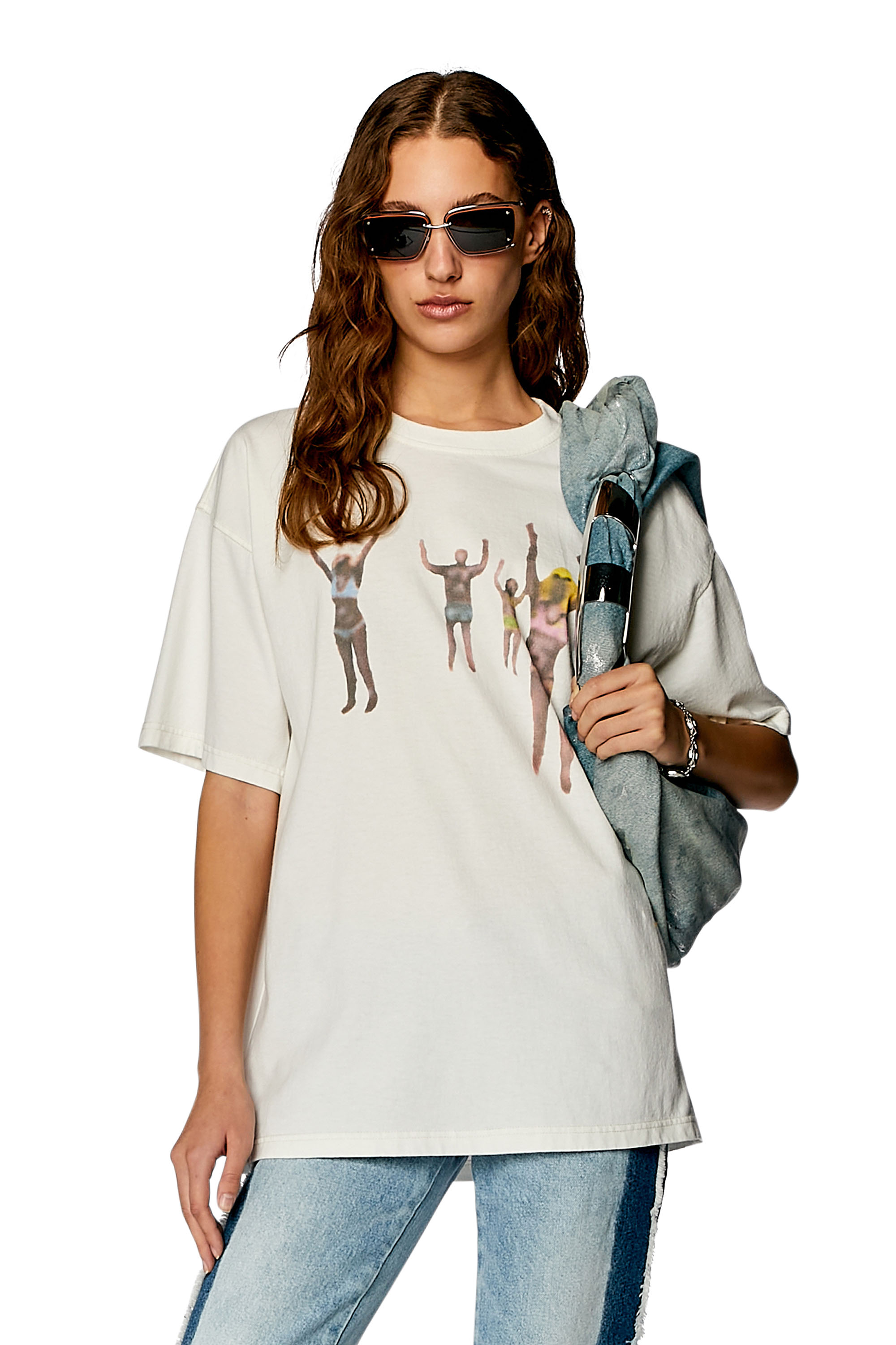 Diesel - T-BUXT-N8, Woman T-shirt with airbrush body prints in White - Image 1