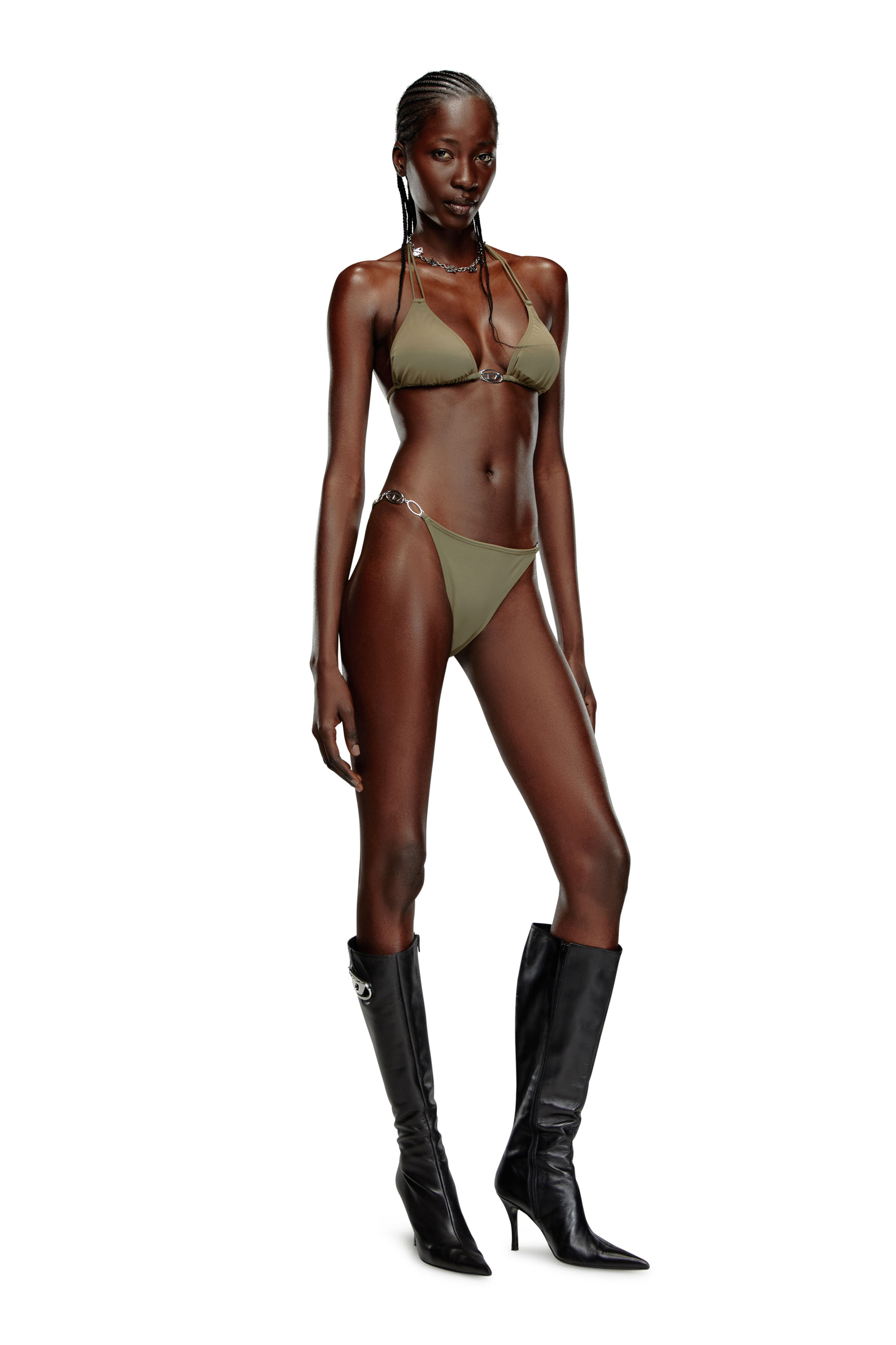 Diesel - BFPN-IRINA, Woman Bikini briefs with Oval D plaques in Green - Image 1