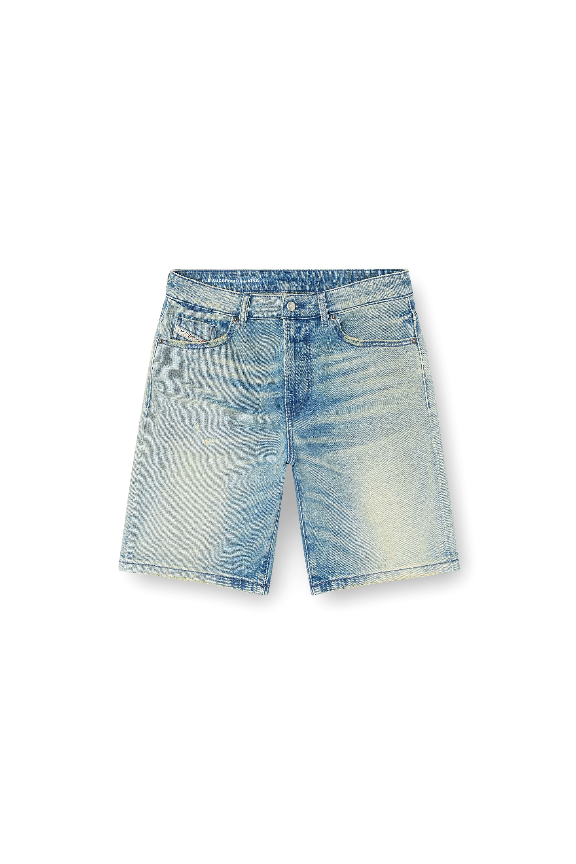 Diesel - D-FIN, Man's Slim shorts in worn-effect denim in Light Blue - 2
