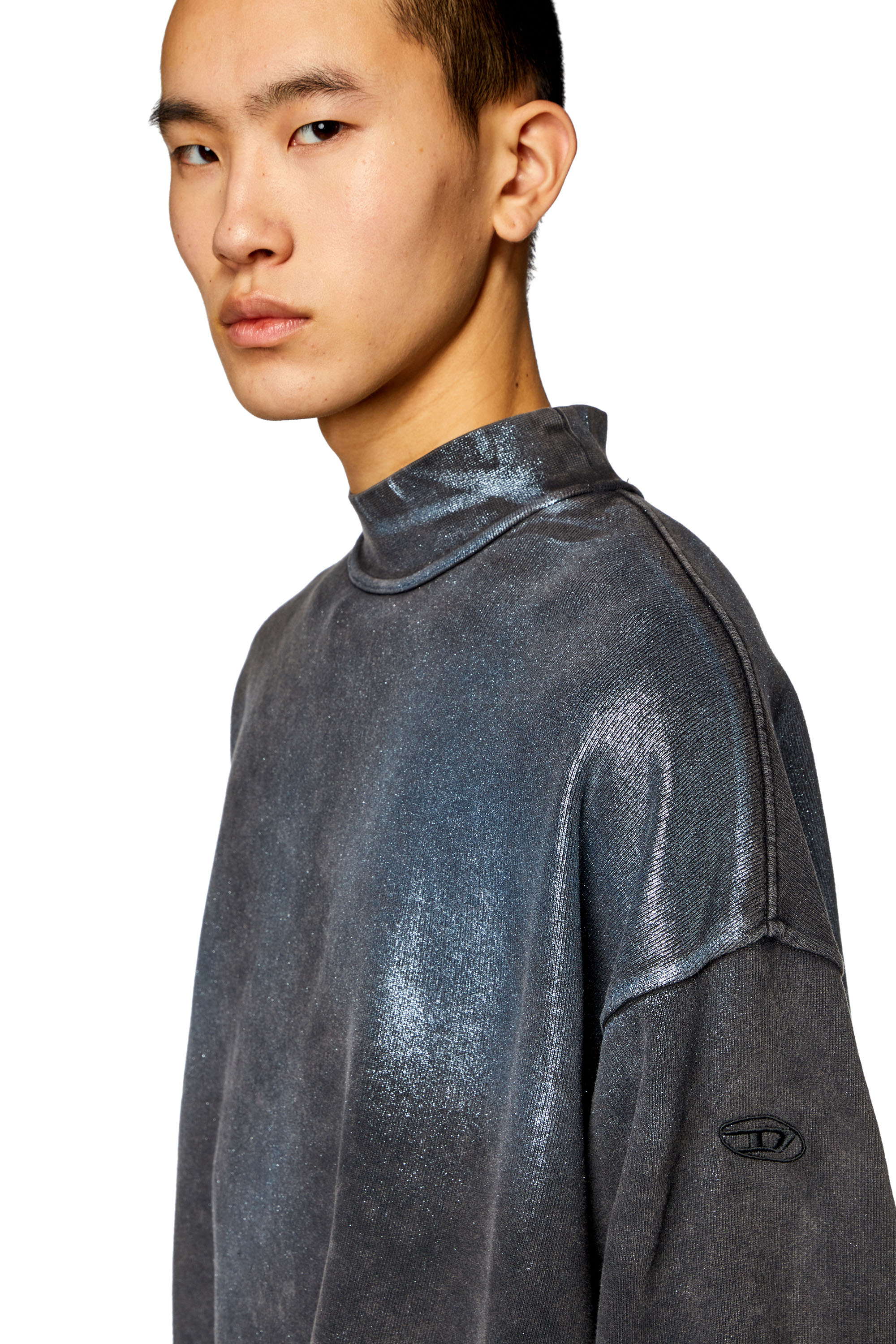 Diesel - F-ALEXAN, Man Faded metallic sweatshirt in Multicolor - Image 3