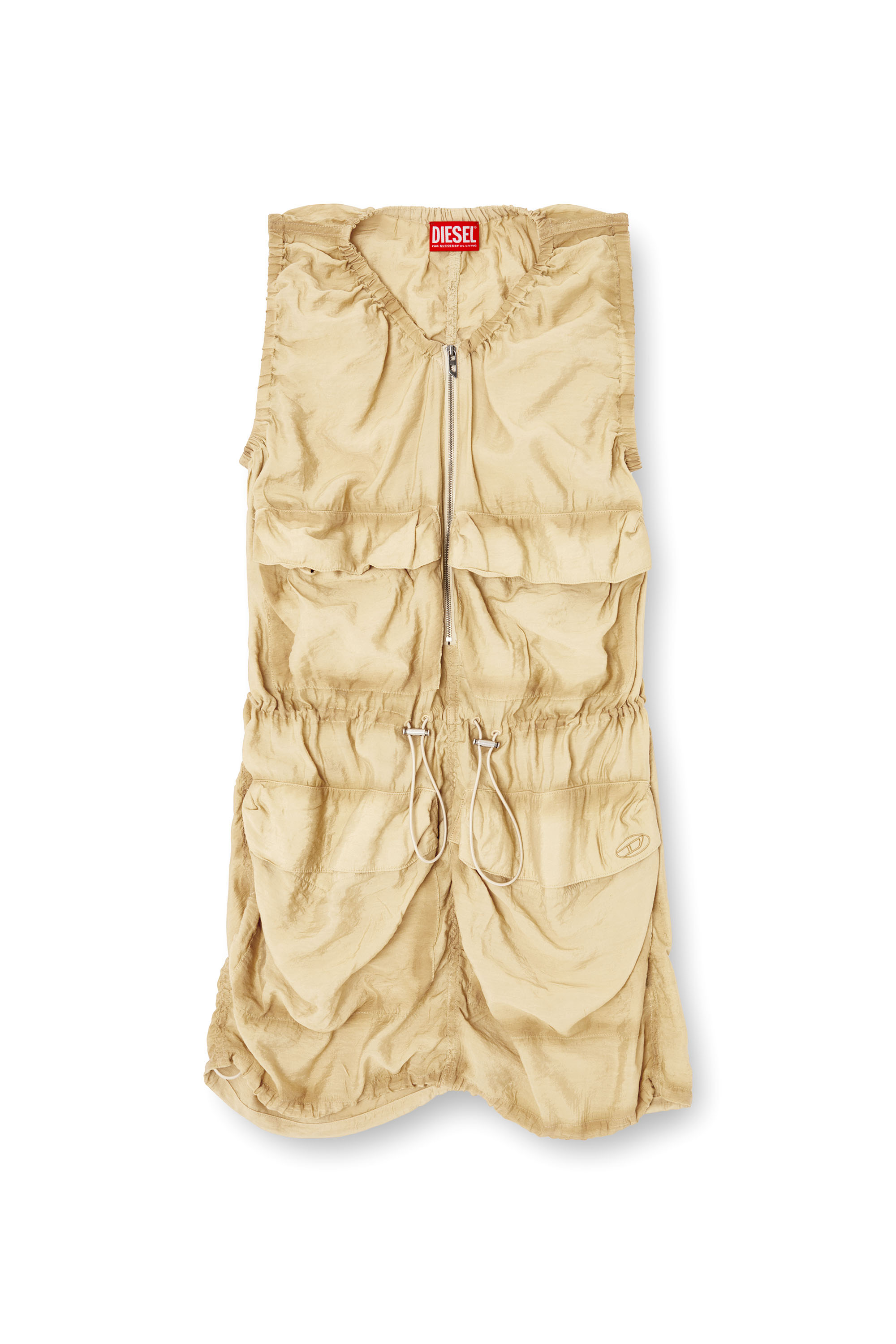 D-RESDEN, Beige Diesel - D-RESDEN, Woman's Cargo dress in treated viscose-nylon in Beige - 2