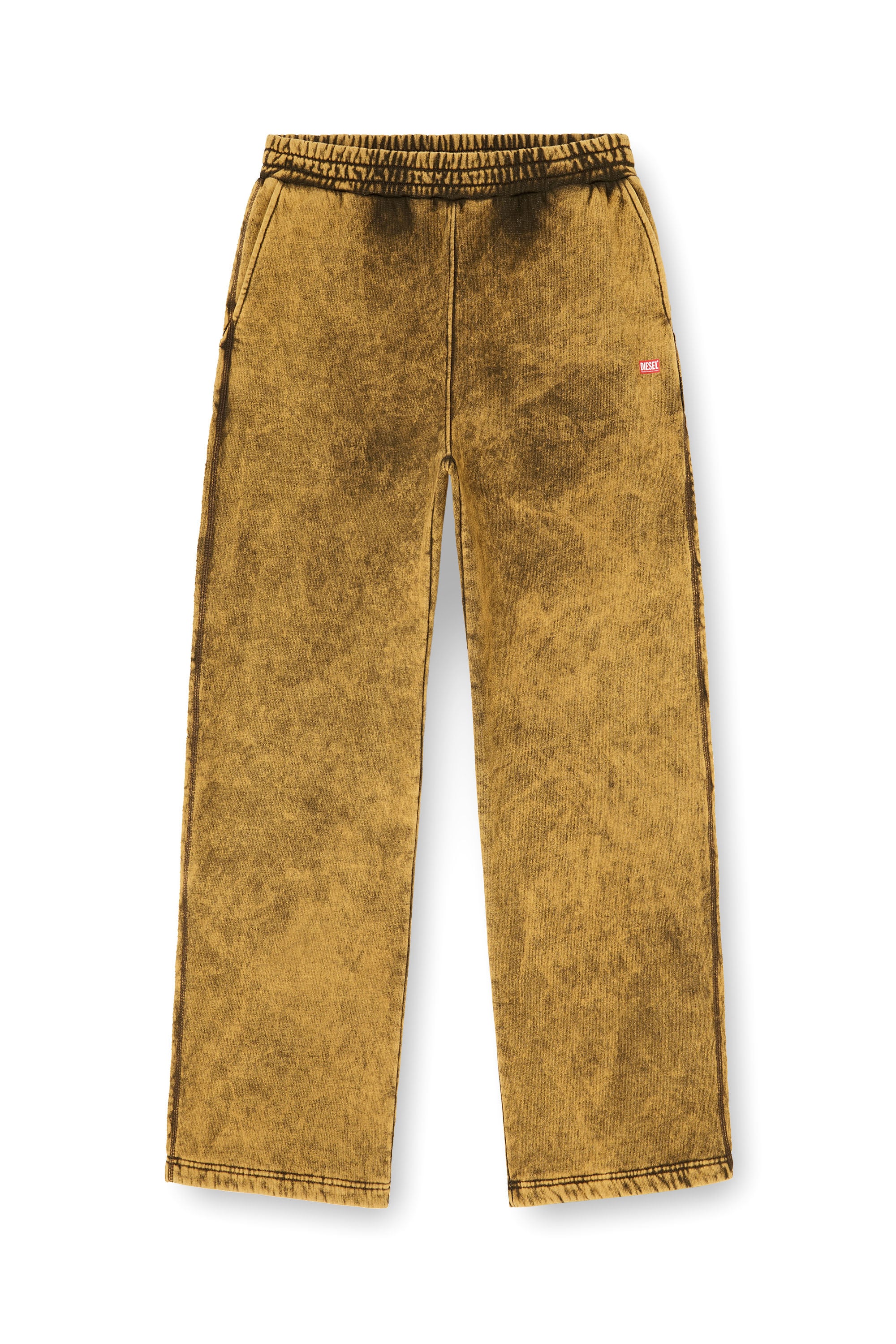 Diesel - P-MARTAINS-RAW, Man's Acid-wash sweatpants with raw edges in Brown - 4