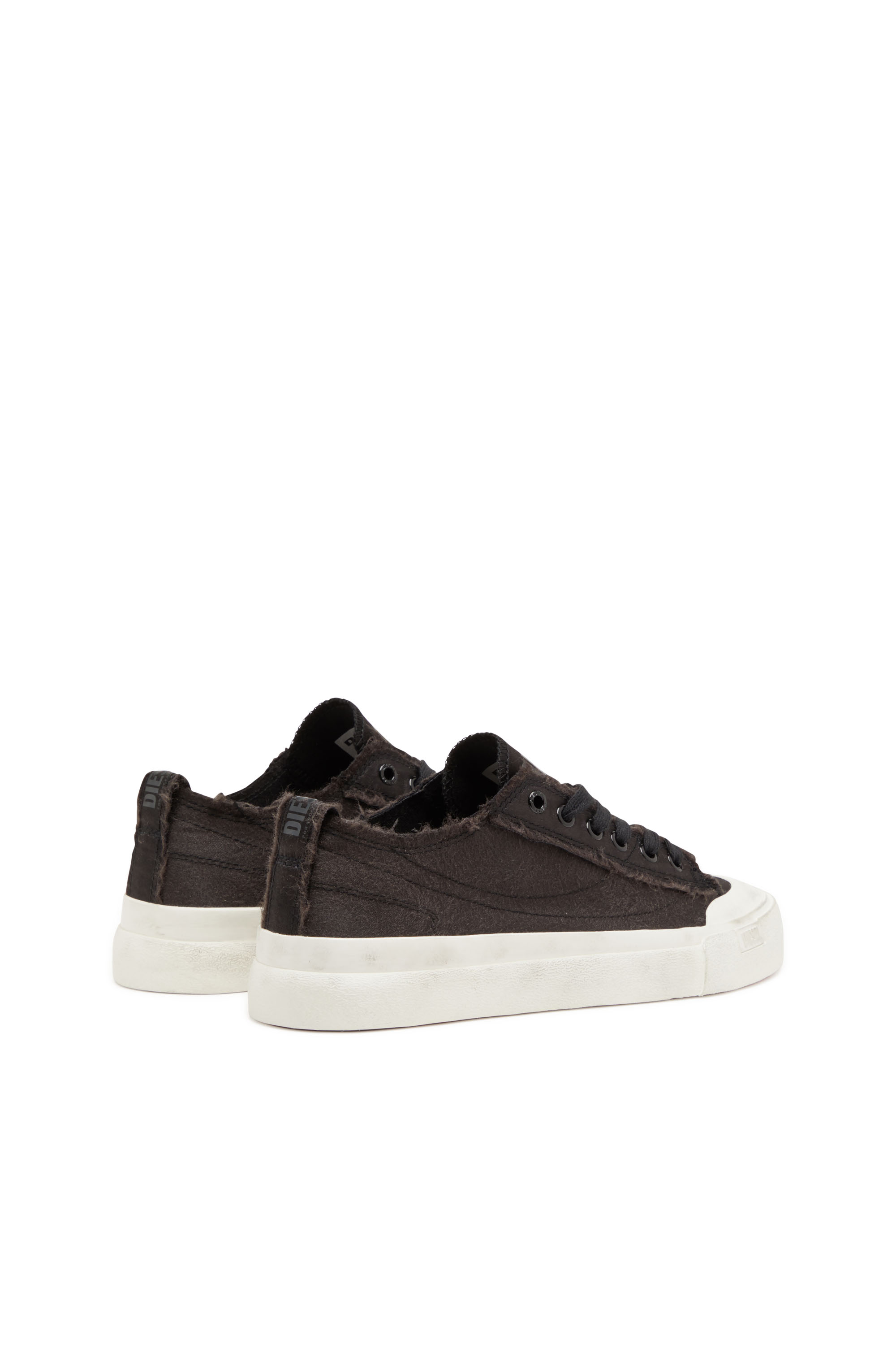 Diesel - S-ATHOS LOW W, Woman's S-Athos Low-Sneakers in distressed satin in Black - 3