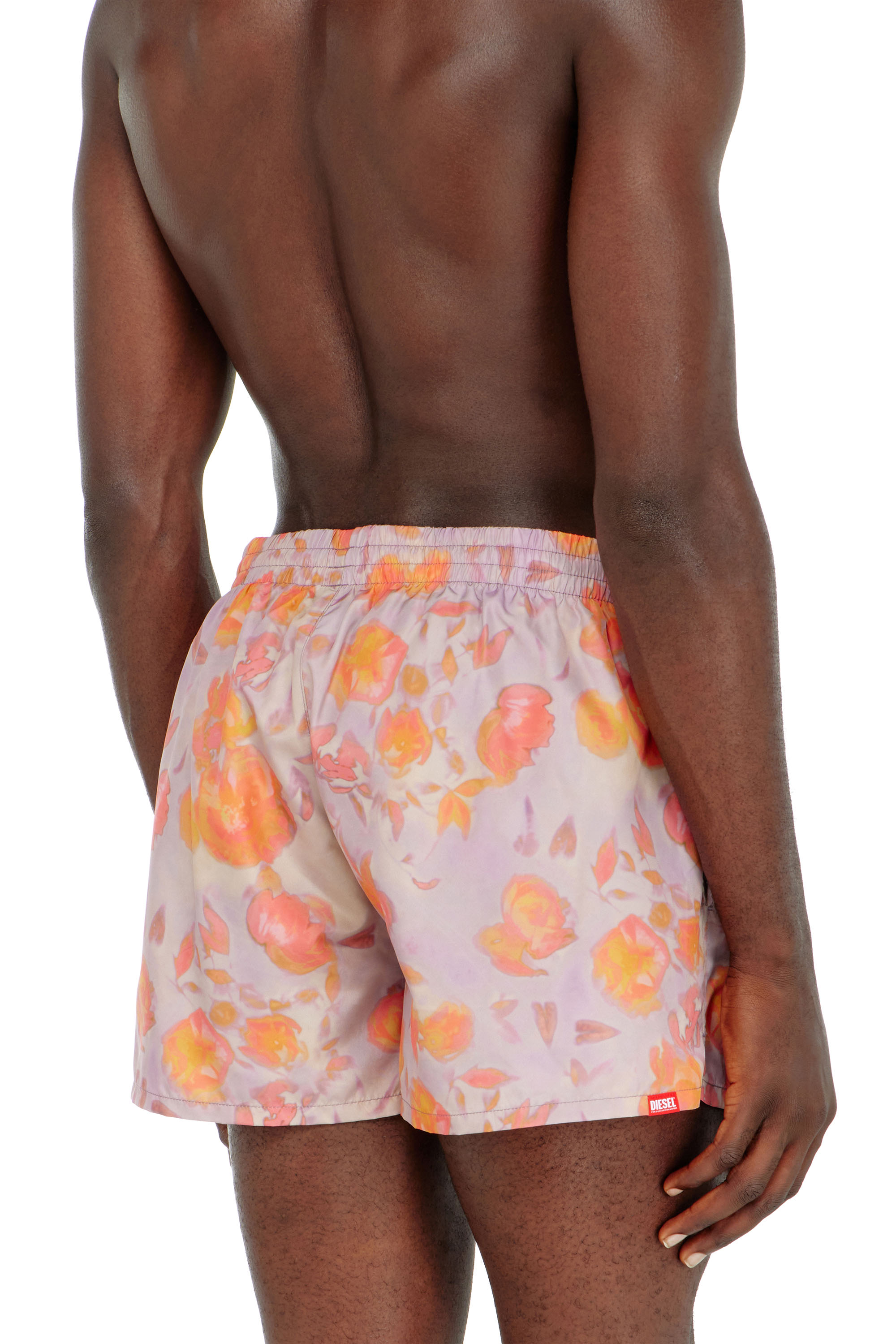 Diesel - OLLY-34-D-CORE, Man's Metallic swim shorts with floral print in null - 3