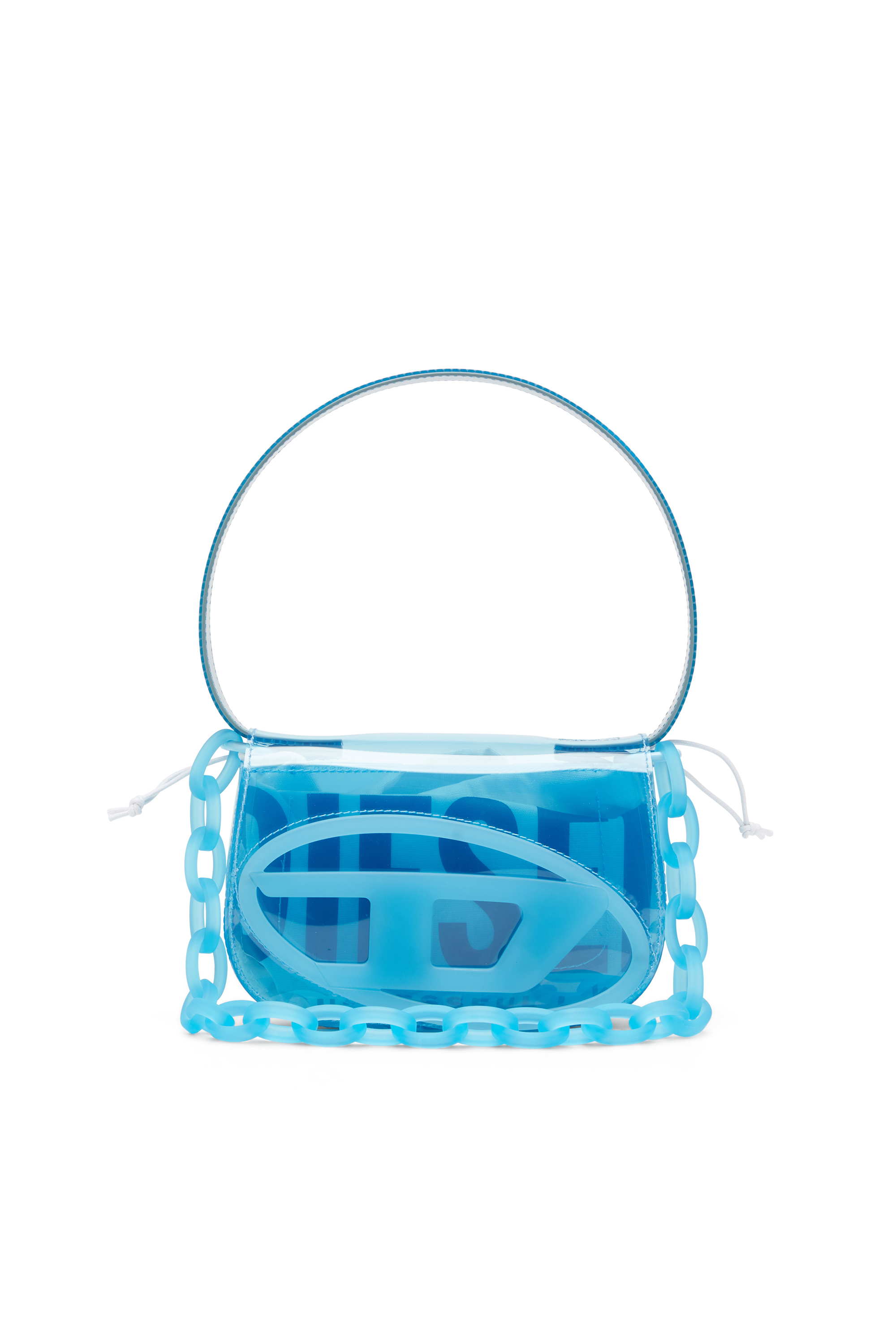 Diesel - 1DR, Woman's 1DR-Iconic shoulder bag in transparent TPU in Blue - 1