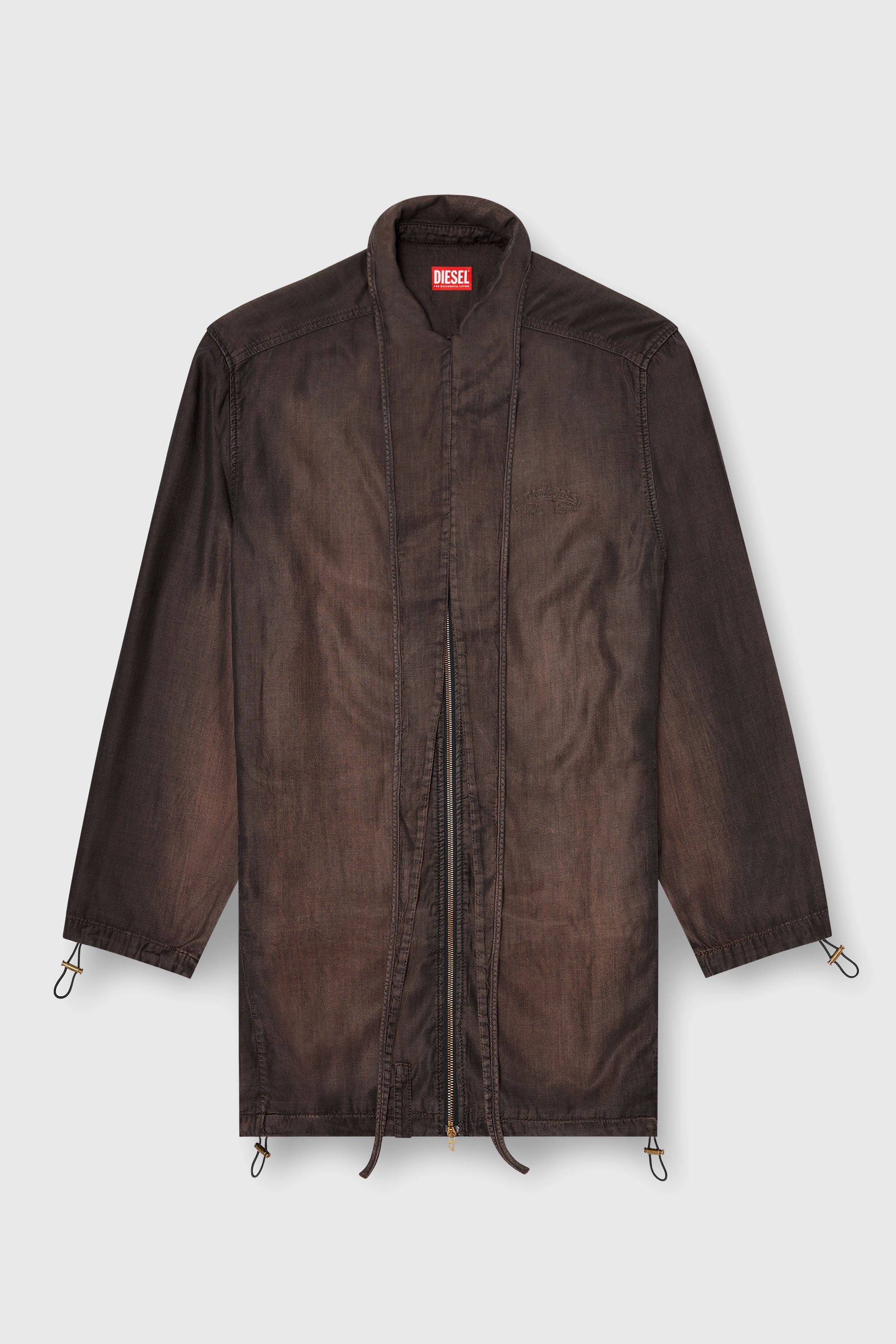 Diesel - DE-TROIT-S, Woman's Light jacket in fluid coated denim in Brown - 2