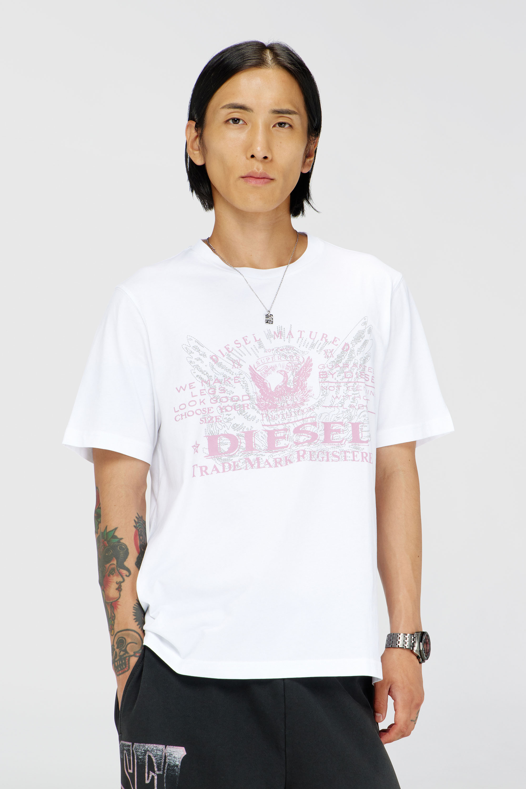 Diesel - T-JUST-FENIX-T92, Man's Cotton T-shirt with graphic print in White - 3
