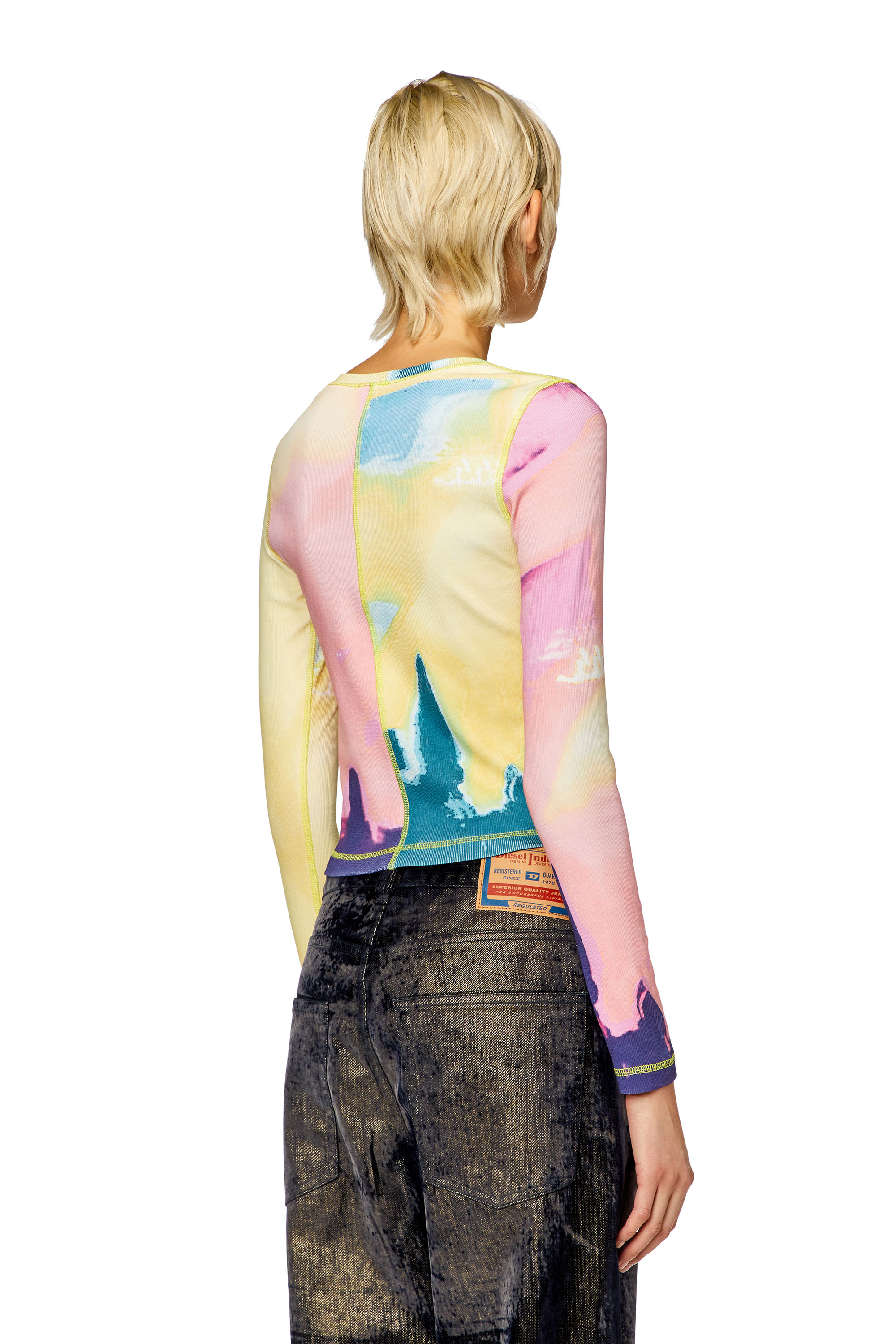 Diesel - T-BANES, Woman Panelled top with multicoloured print in Multicolor - Image 4