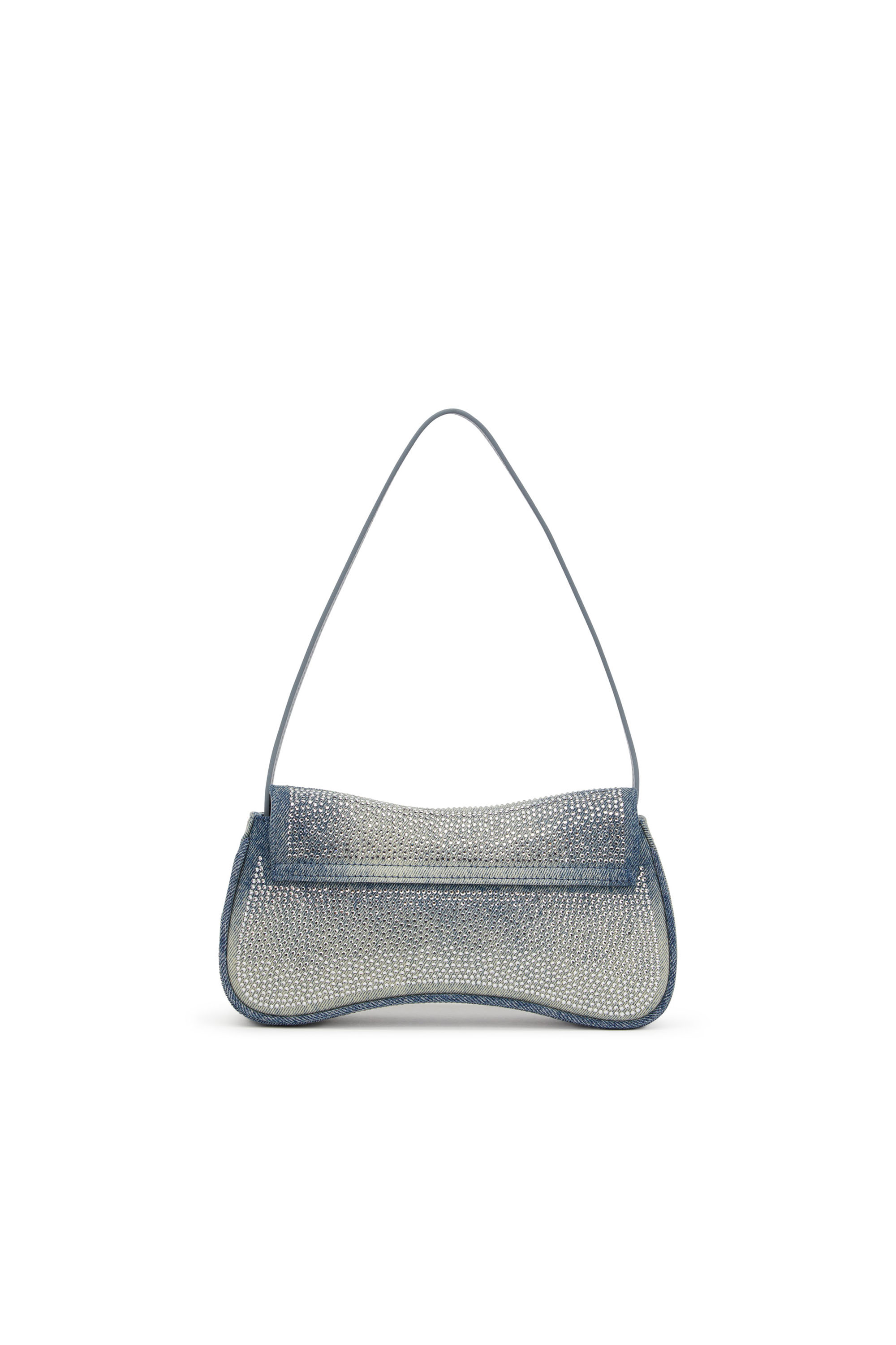 Diesel - PLAY CLUTCH, Woman's Play-Crystal clutch in solarised denim in Light Blue - 2