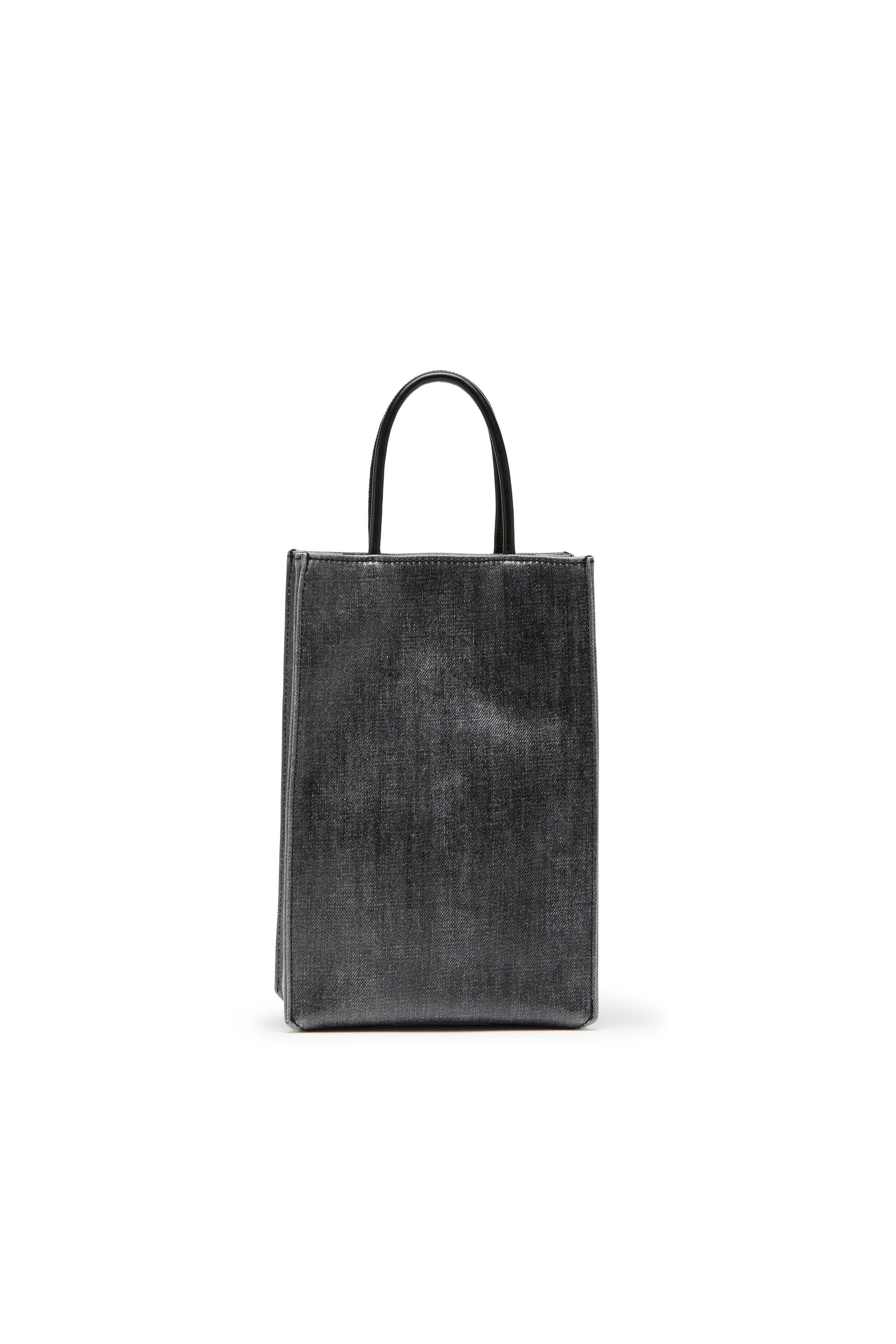 Diesel - DSL 3D SHOPPER M X, Man's Dsl 3D M-Tote bag in coated solarised denim in Black - 2