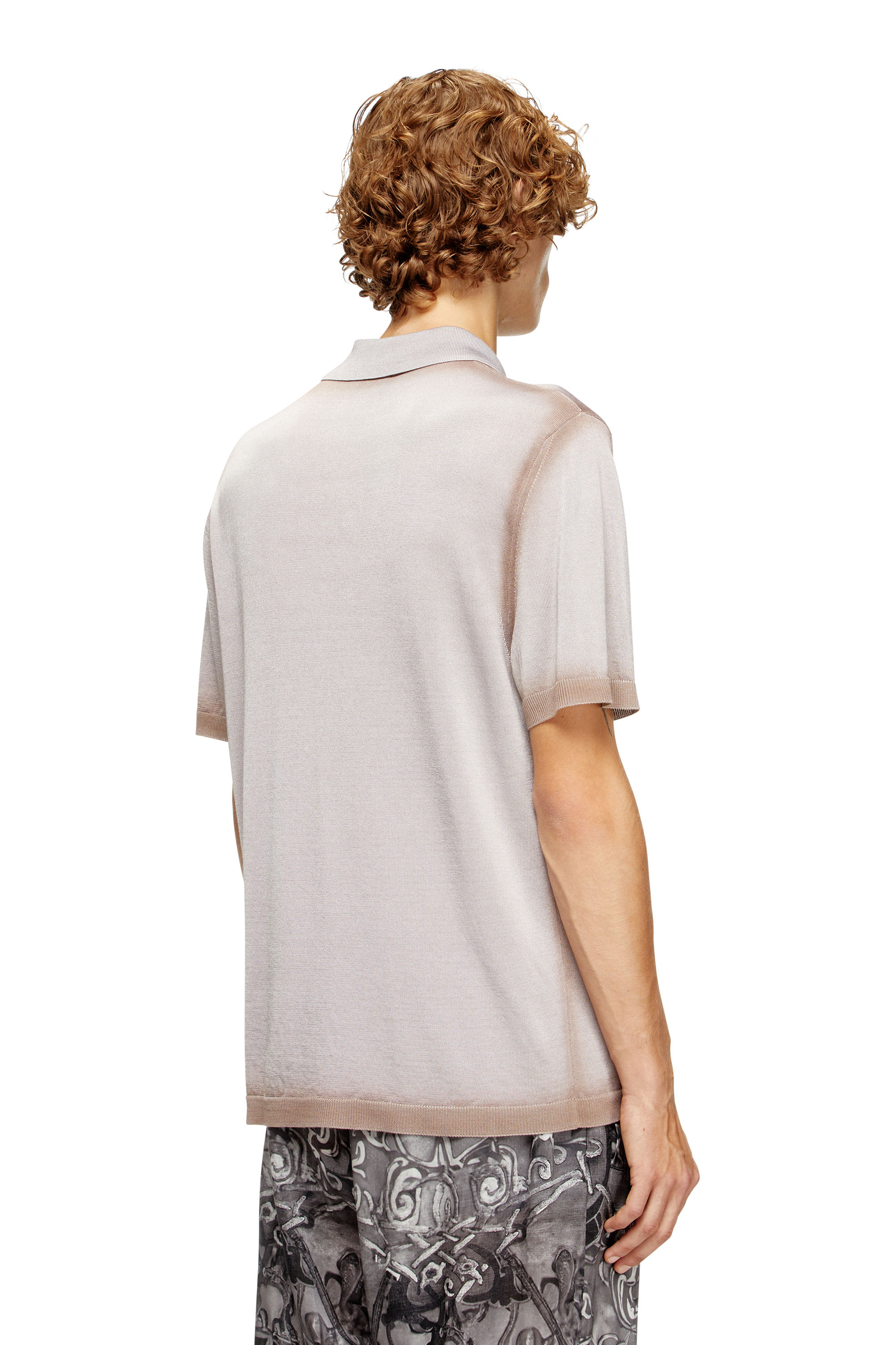 Diesel - K-VIRTO, Man's Dégradé knitted polo shirt in Beige - 2
