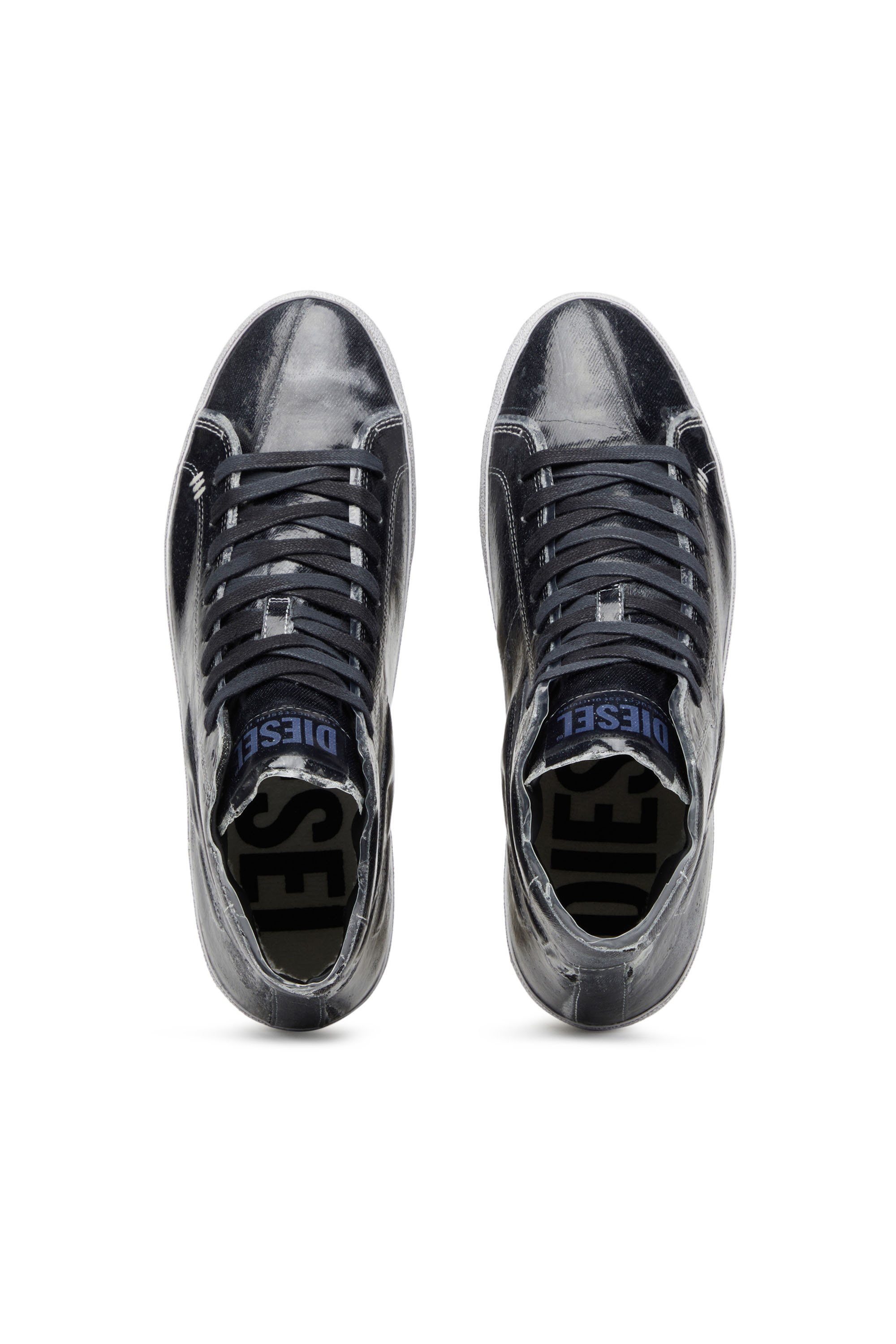 Diesel - S-LEROJI MID, Man's S-Leroji Mid - High-top canvas sneakers with TPU overlay in Black - 5