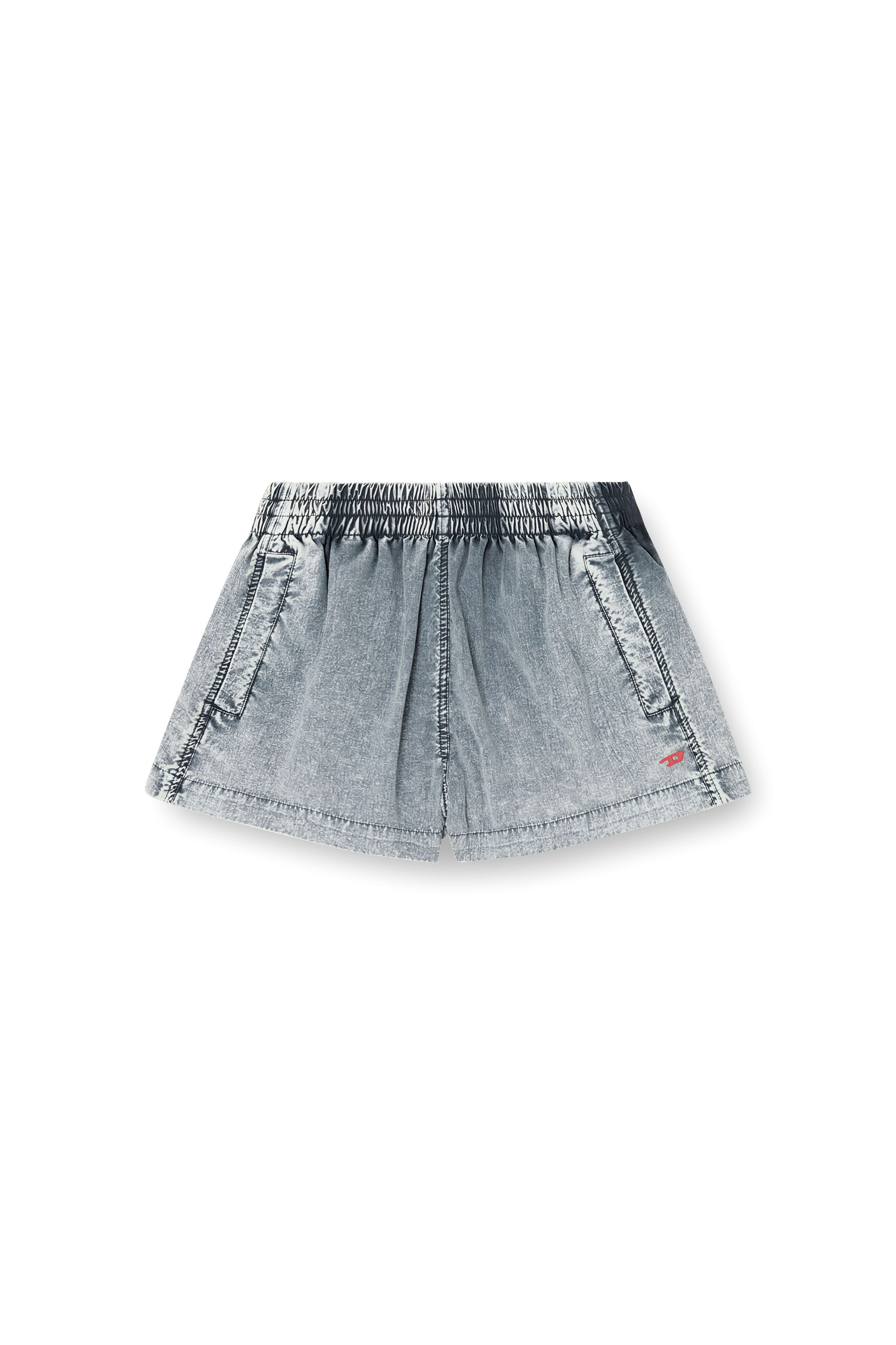 Diesel - S-OUND, Woman's Boxer shorts in treated Taslan in Light Blue - 2