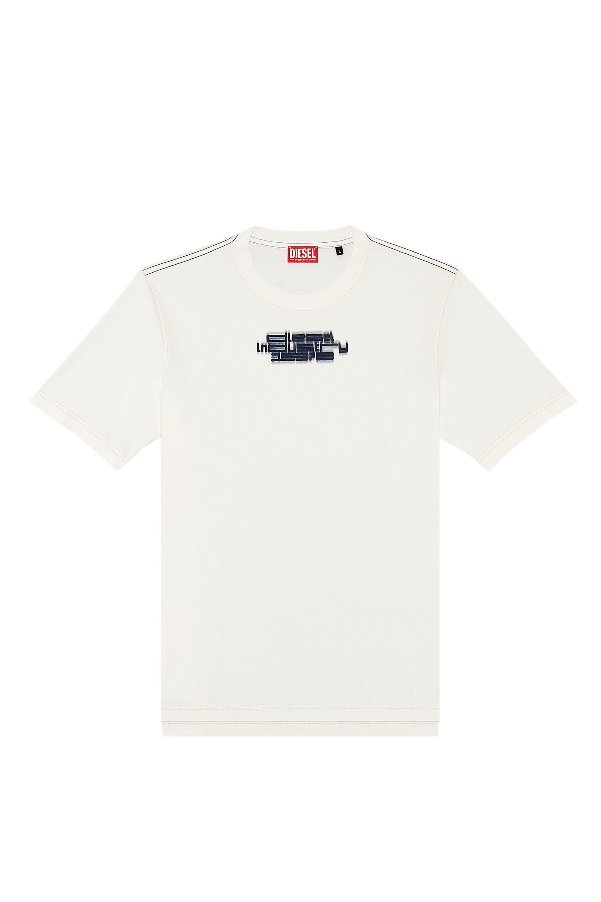 Diesel - T-JUST-SLITS-N6, Man T-shirt with blurry Diesel Industry print in White - Image 3
